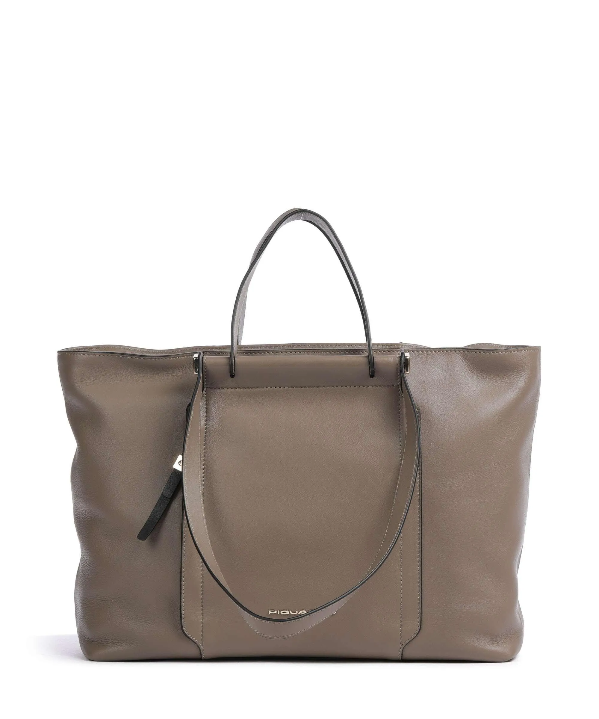  Piquadro Circle Borsa shopper 15″ pelle di vacchetta finemente grana taupe  