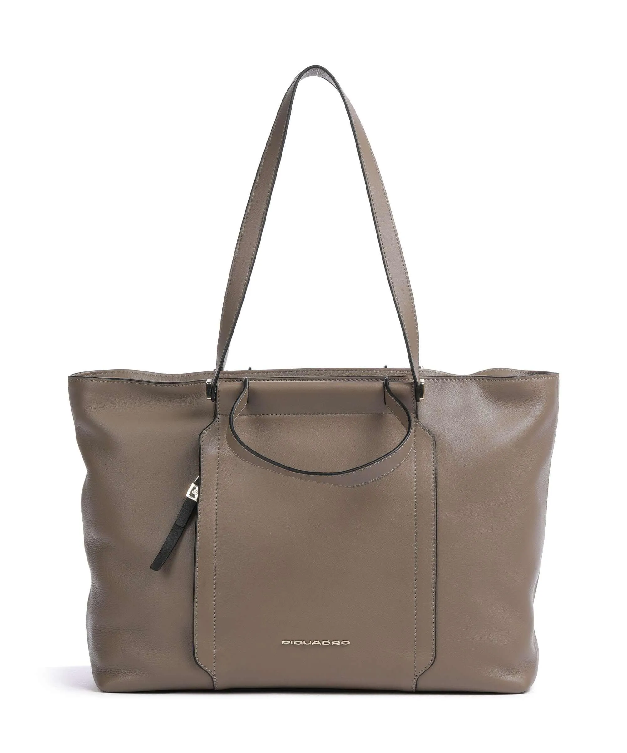  Piquadro Circle Borsa shopper 15″ pelle di vacchetta finemente grana taupe  
