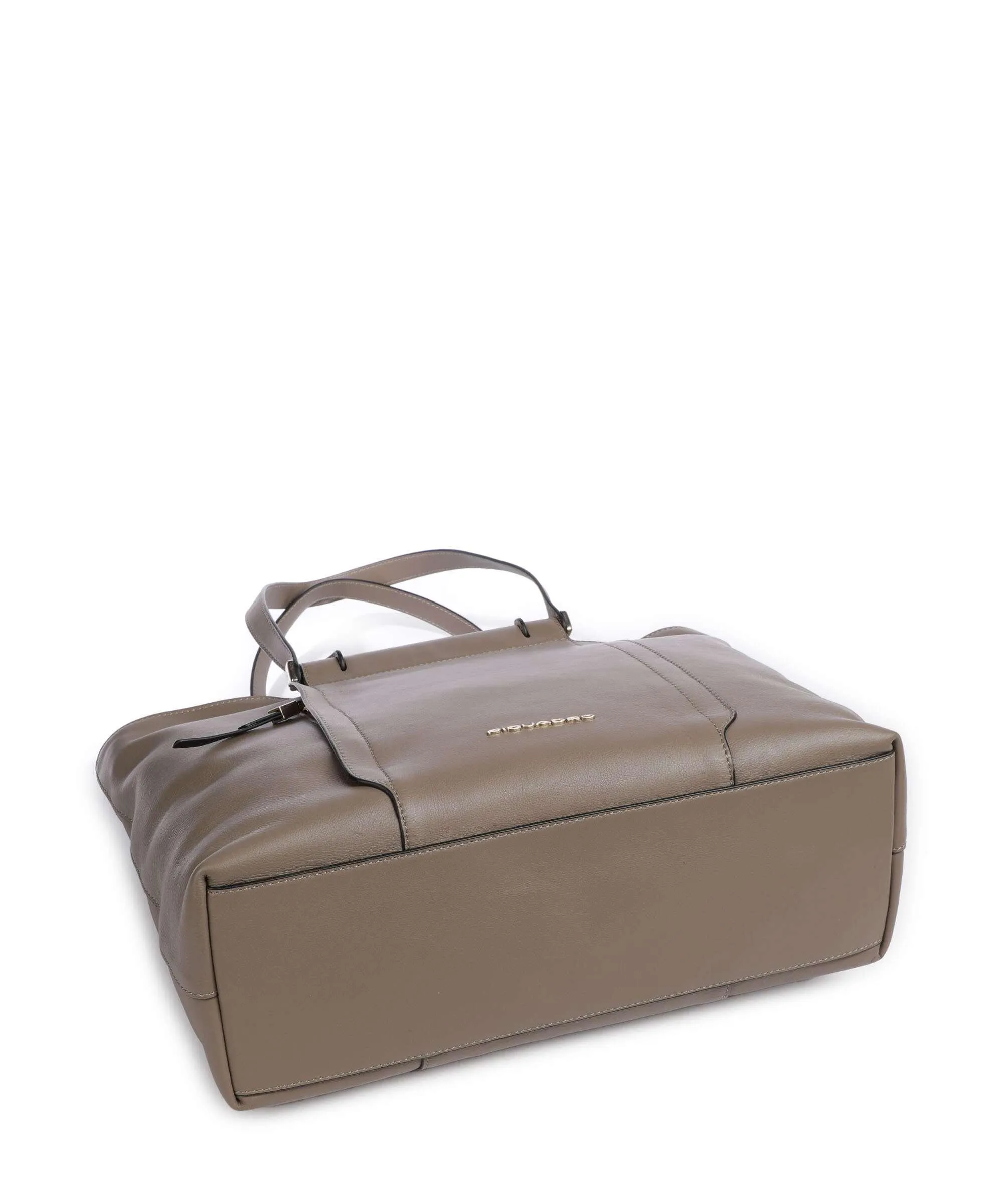  Piquadro Circle Borsa shopper 15″ pelle di vacchetta finemente grana taupe  