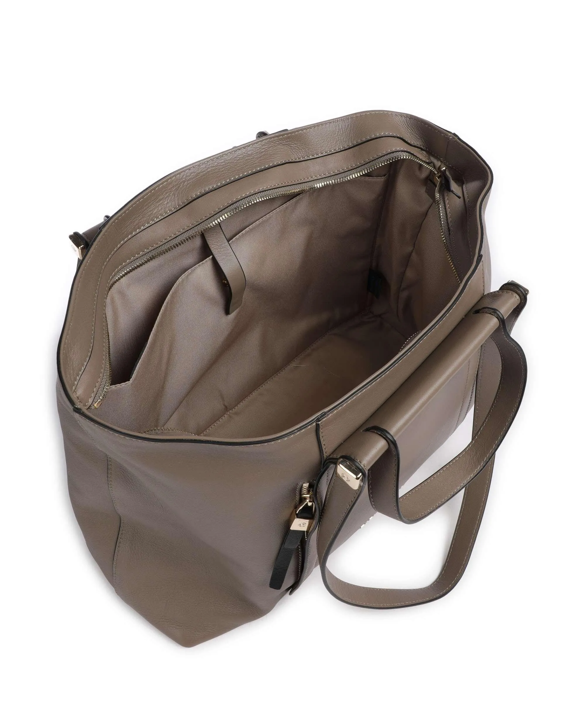  Piquadro Circle Borsa shopper 15″ pelle di vacchetta finemente grana taupe  