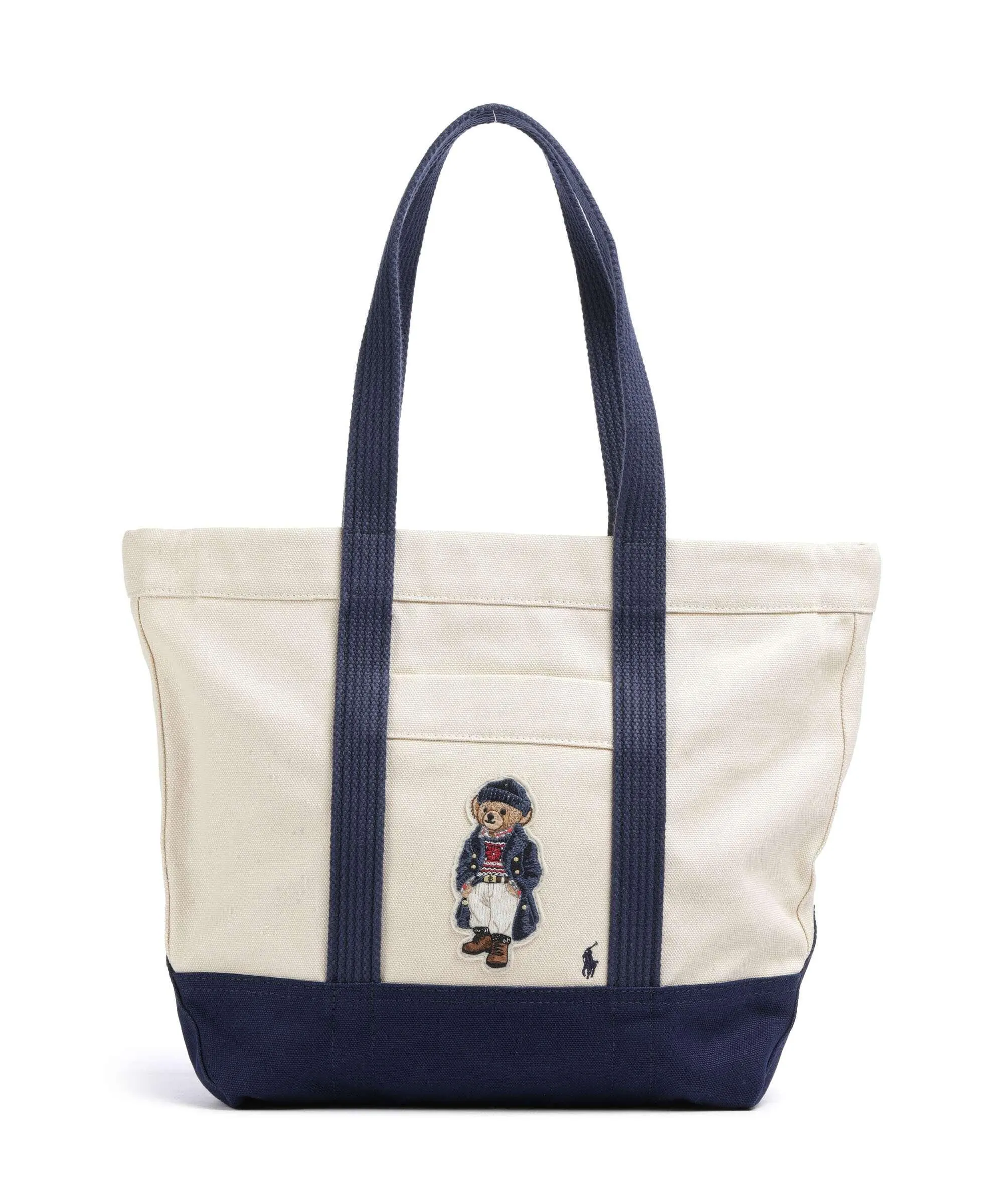  Polo Ralph Lauren Bear Nautical Borsa shopper cotone bianco/blu  