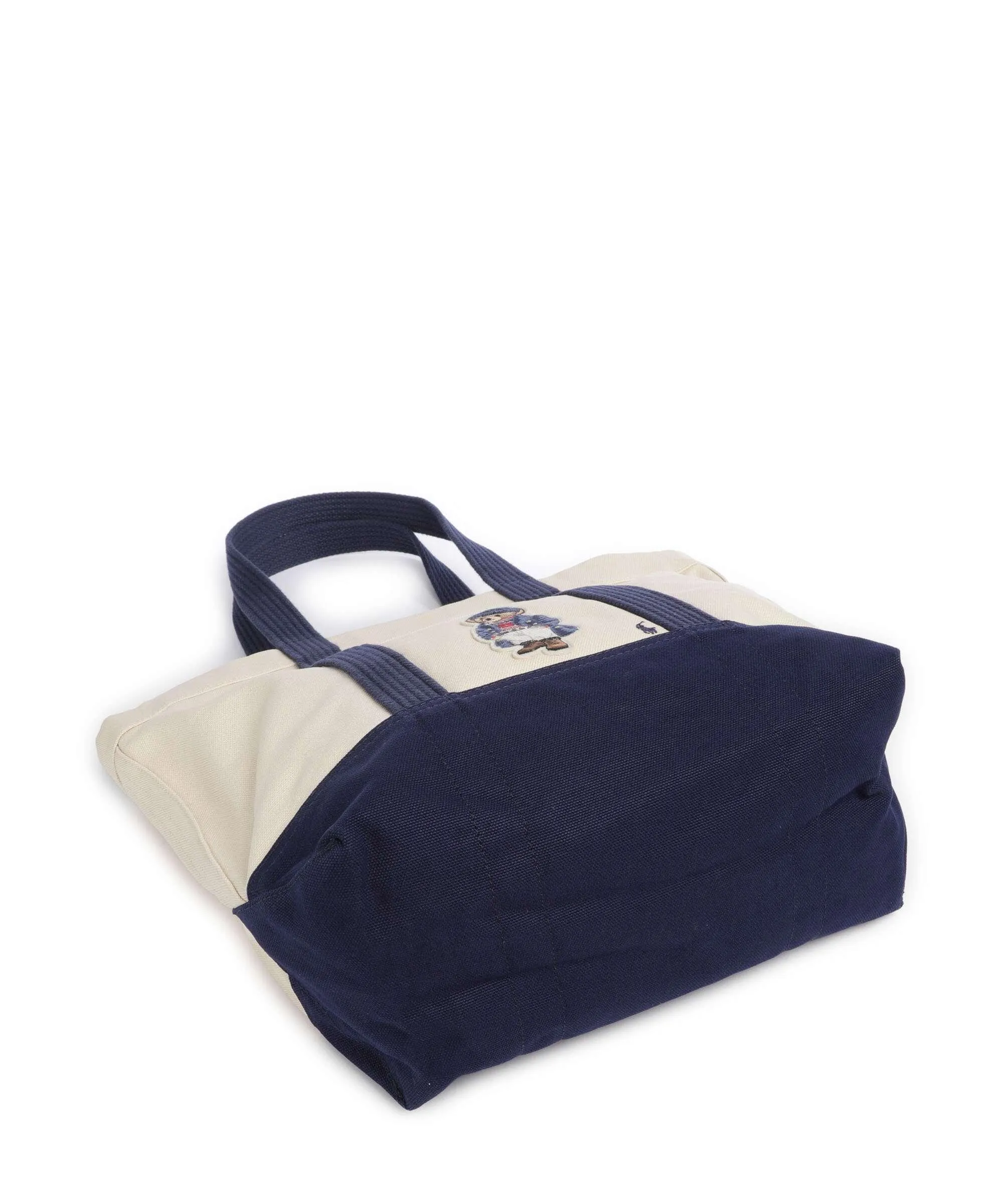  Polo Ralph Lauren Bear Nautical Borsa shopper cotone bianco/blu  