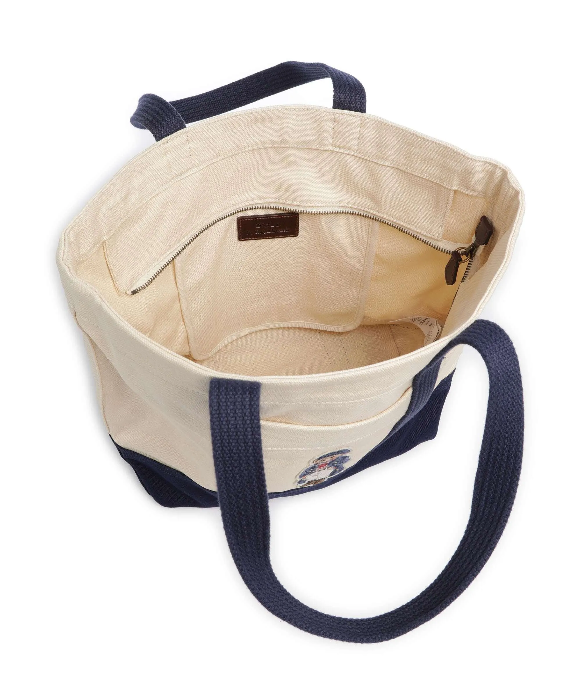  Polo Ralph Lauren Bear Nautical Borsa shopper cotone bianco/blu  