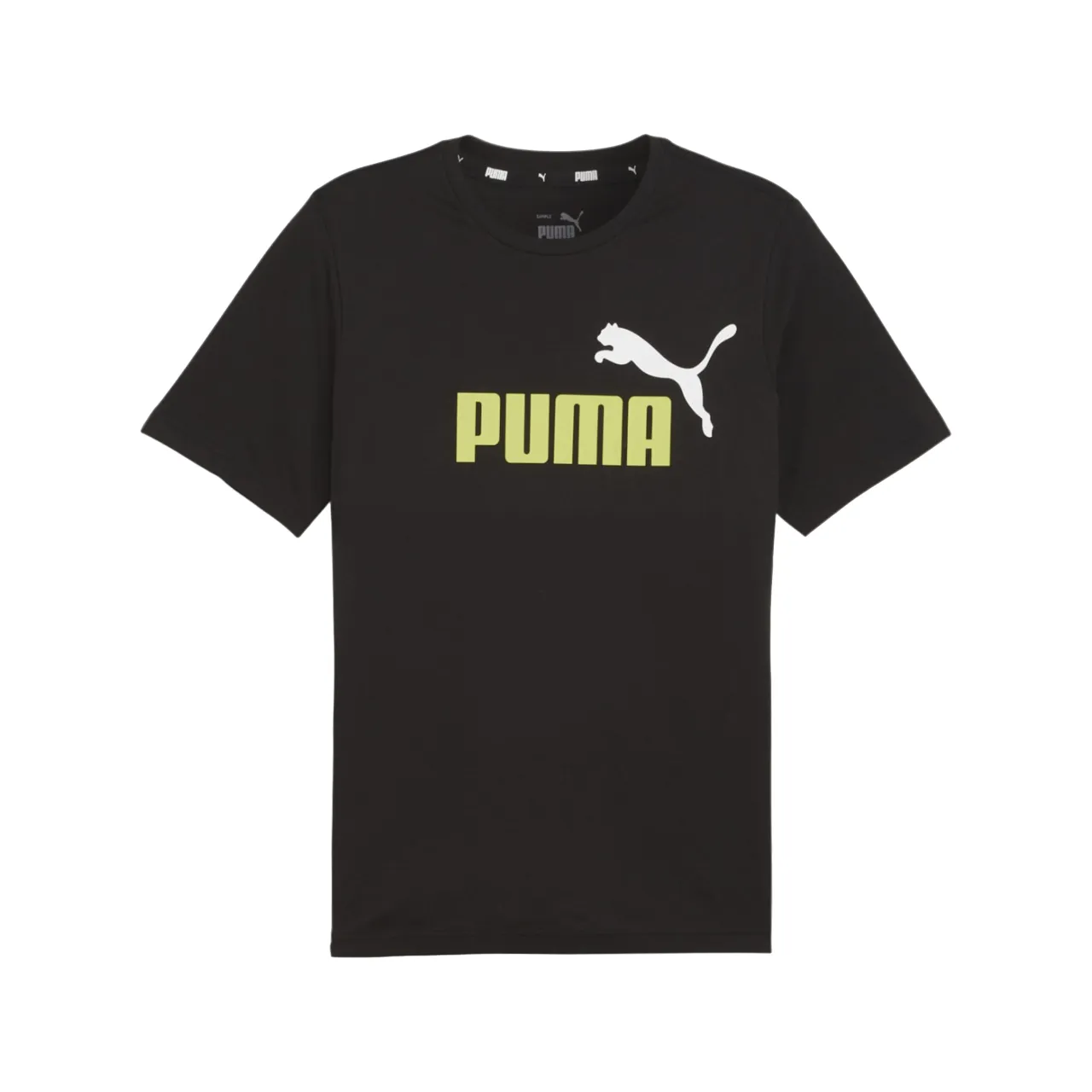 Puma maglietta manica corta da uomo ESS+ 2 stampa Logo grande 586759-59 nero-limone