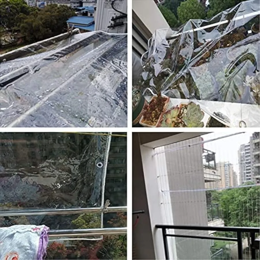 QYRKYP Tarpaulin Trasparente Impermeabile da Esterno e Coperto per Impieghi Pesanti, Tenda in Pvc Tarps Panno Pieghevole Imperme