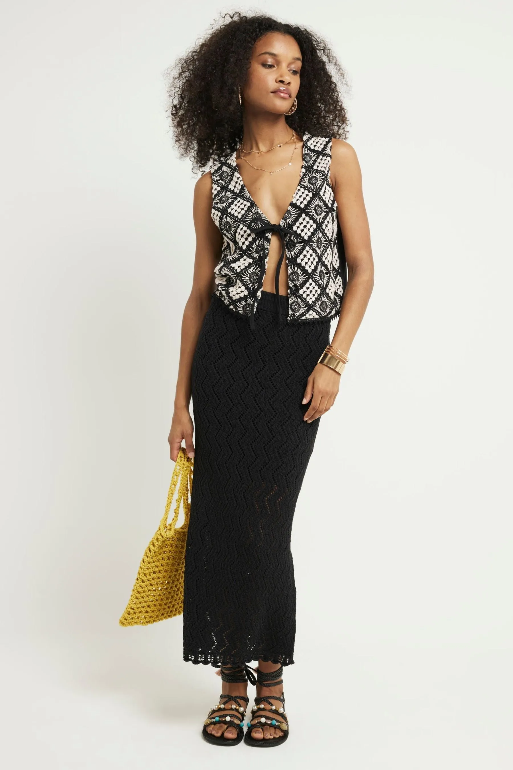 River Island - Gilet all'uncinetto