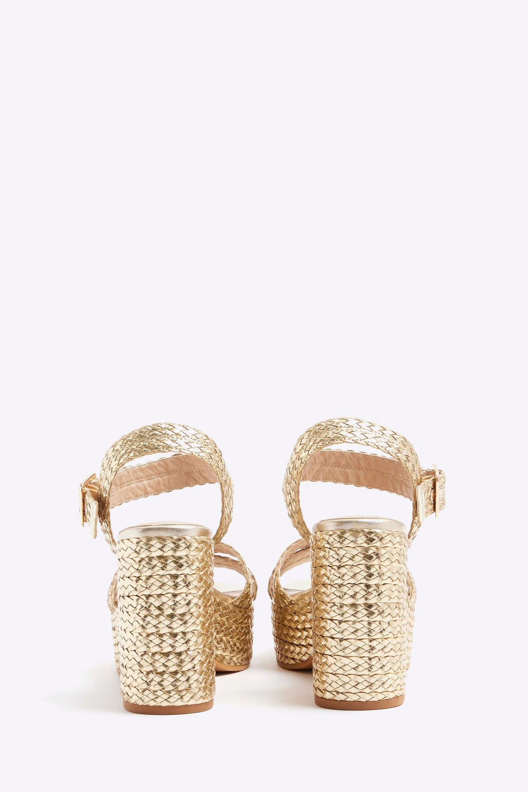 River Island - Sandali con plateau e cinturini incrociati