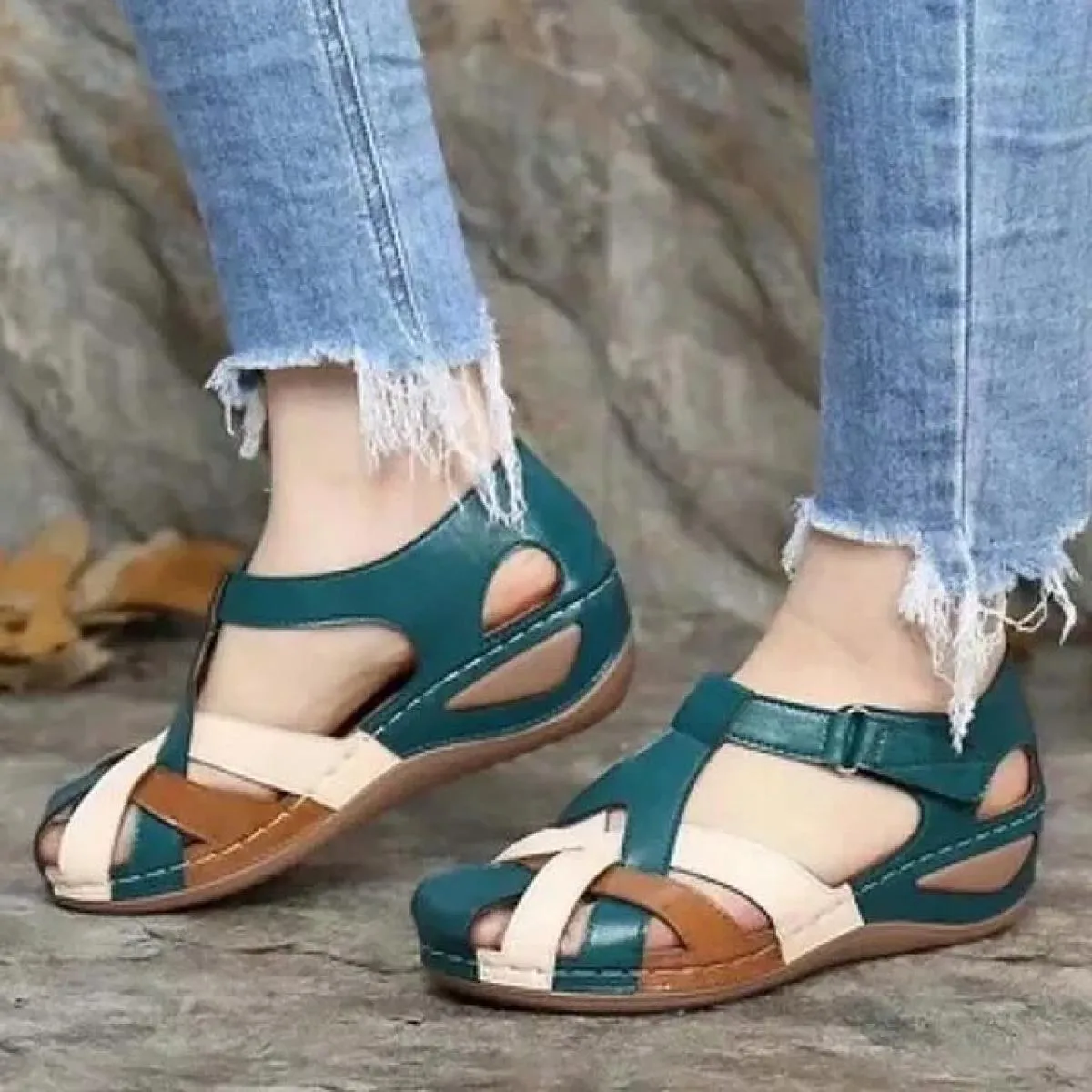 Sandali da donna estate 2023 sandali da donna romani scarpe con plateau alla moda scarpe da donna da donna all'aperto da donna P