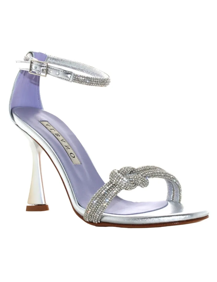SANDALI STRASS ARGENTO NODO