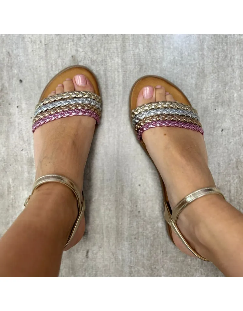 SANDALO FLAT COLORFULL ORO
