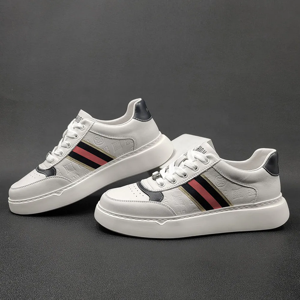 Scarpe da ginnastica casual in pelle patchwork moda uomo