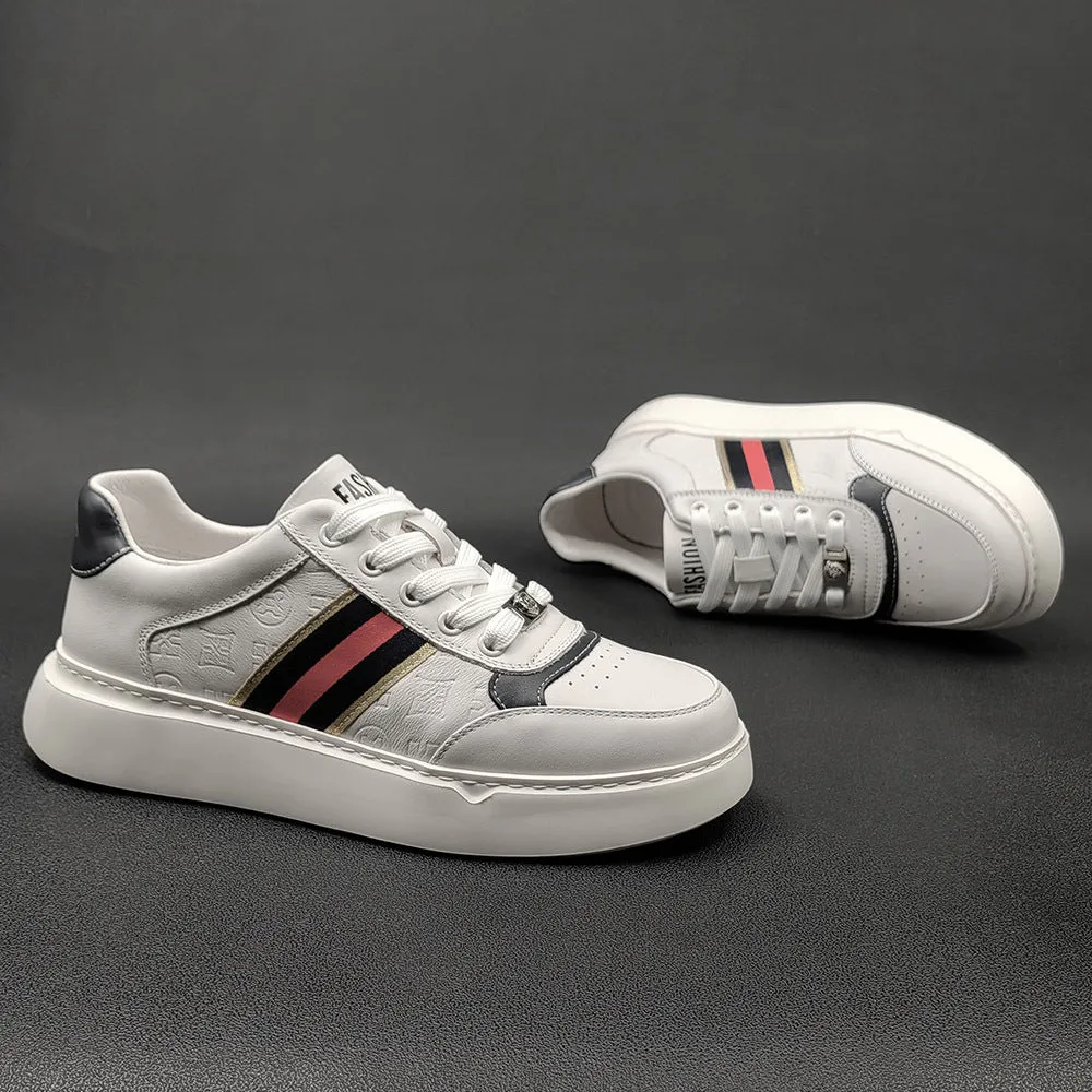Scarpe da ginnastica casual in pelle patchwork moda uomo