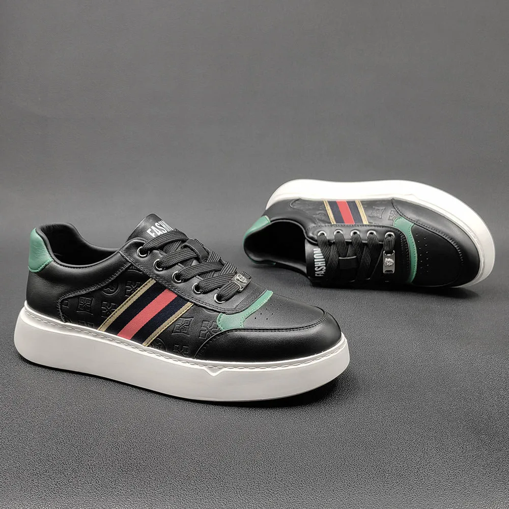 Scarpe da ginnastica casual in pelle patchwork moda uomo
