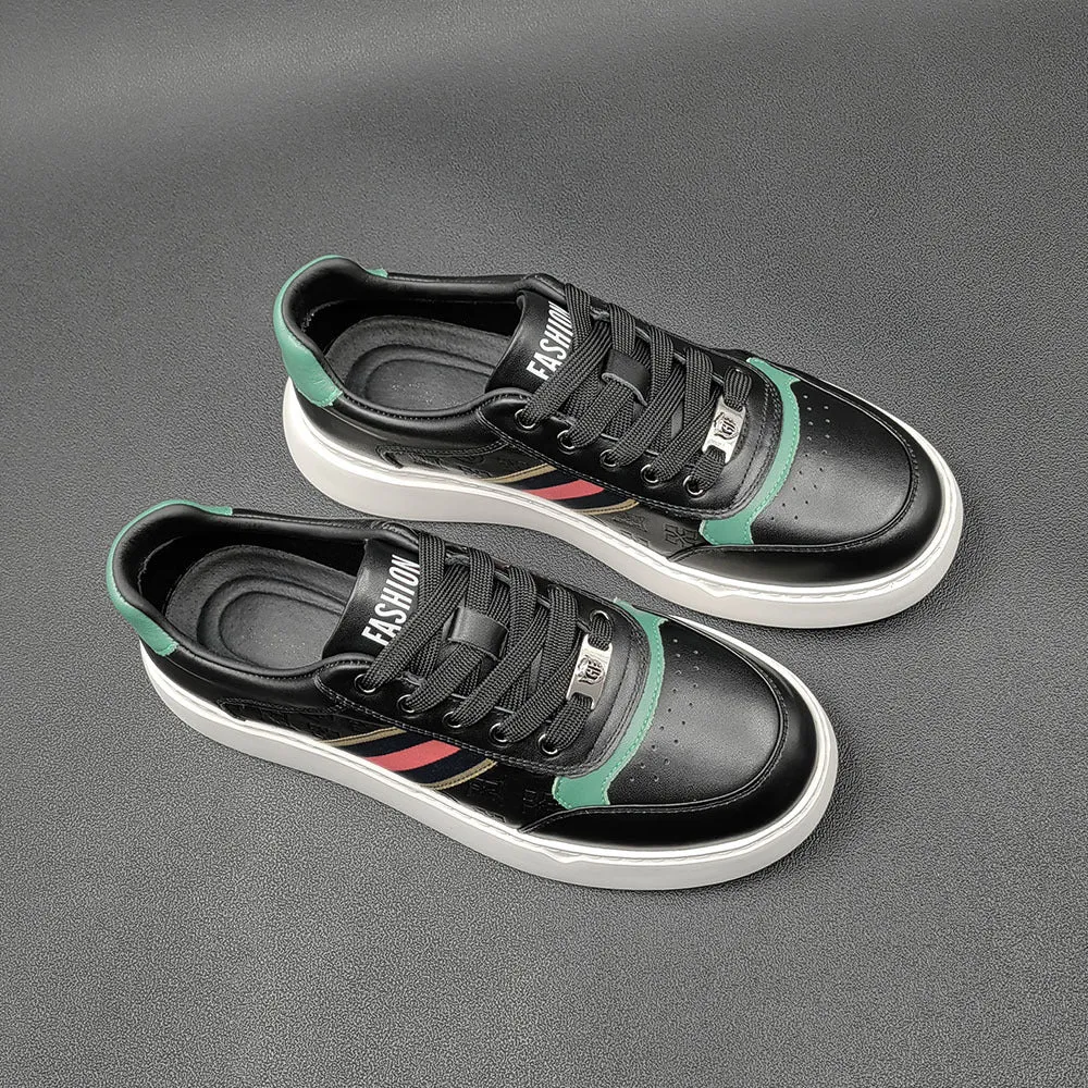 Scarpe da ginnastica casual in pelle patchwork moda uomo