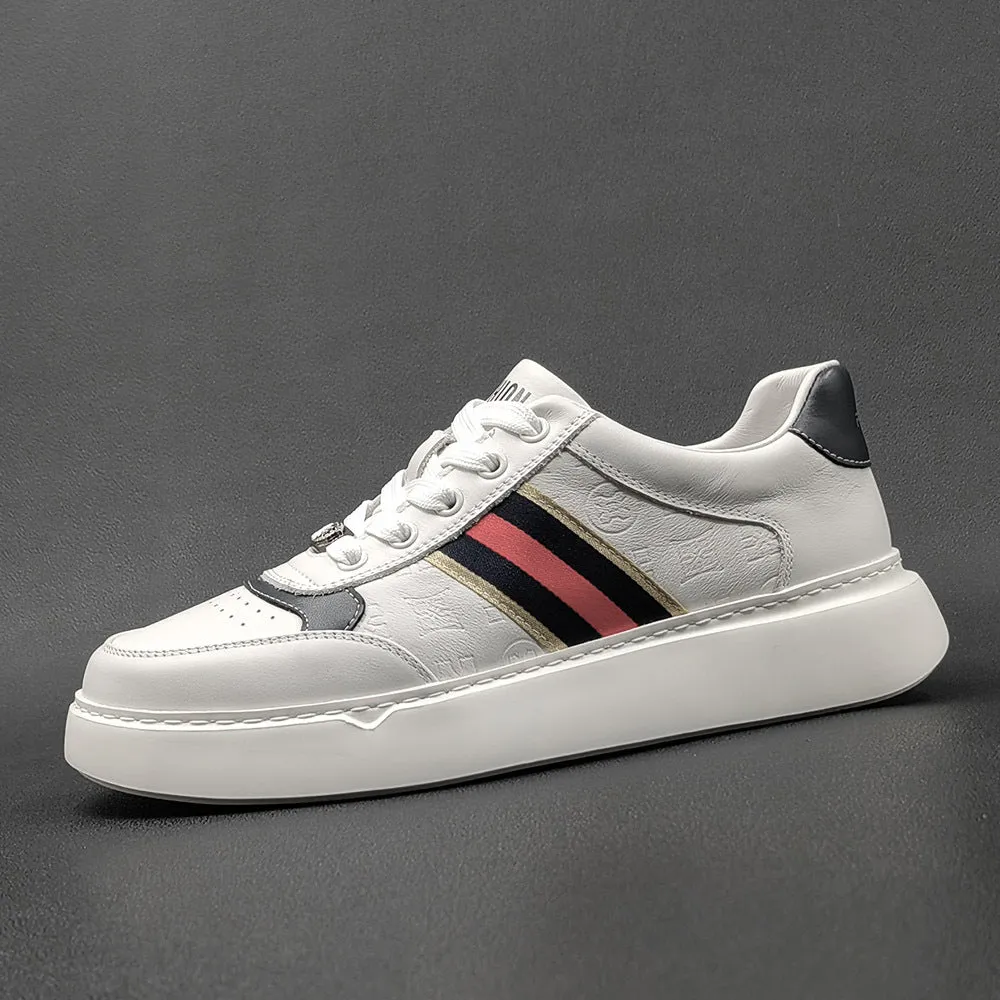 Scarpe da ginnastica casual in pelle patchwork moda uomo