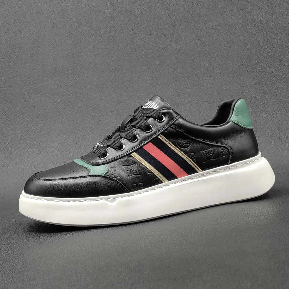 Scarpe da ginnastica casual in pelle patchwork moda uomo