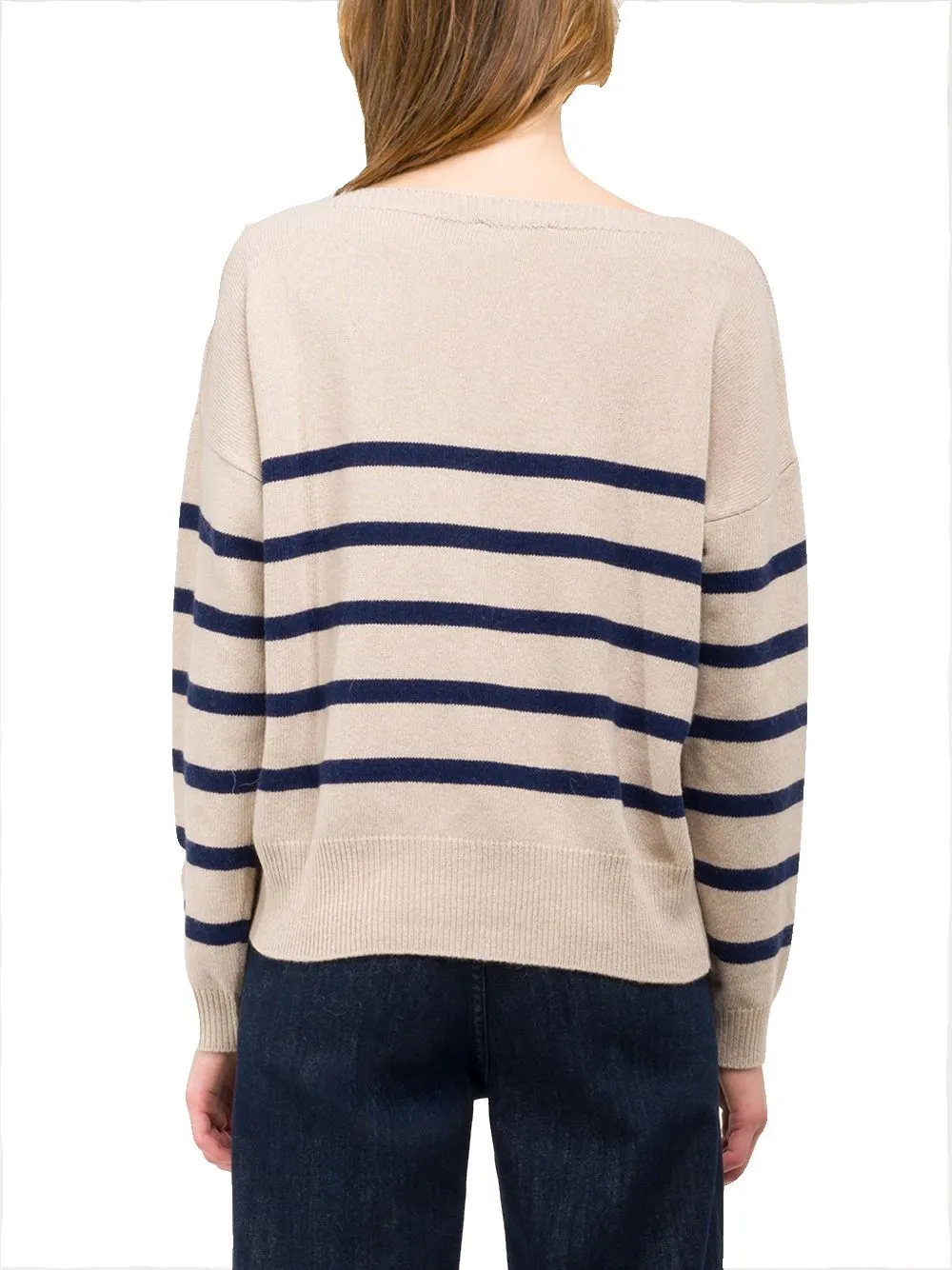 Scollo Barca Righe - Beige Blu