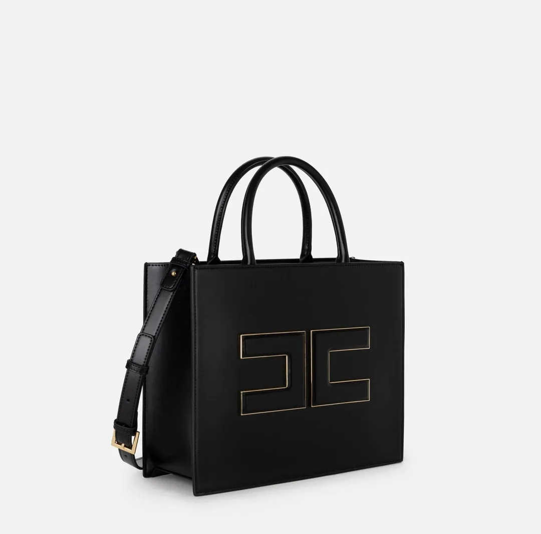 Shopper media con placca logo Elisabetta Franchi  BS16A42E2