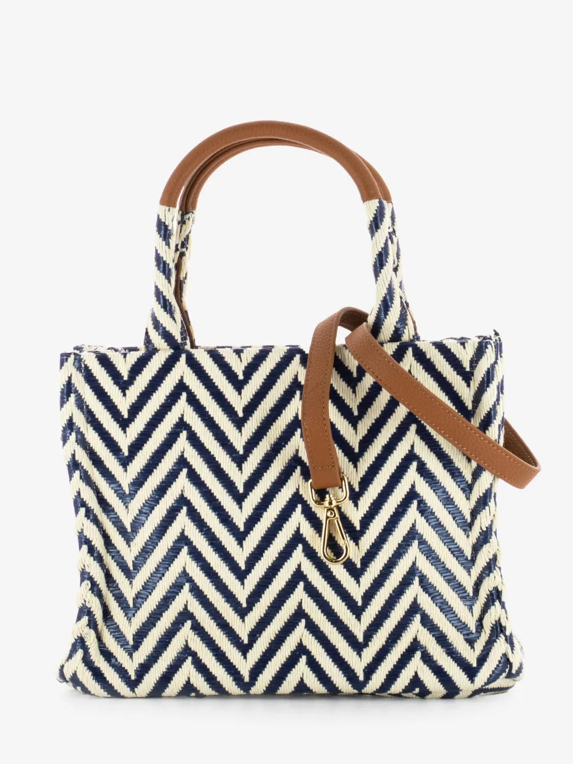 Shopper small London bianco / blu