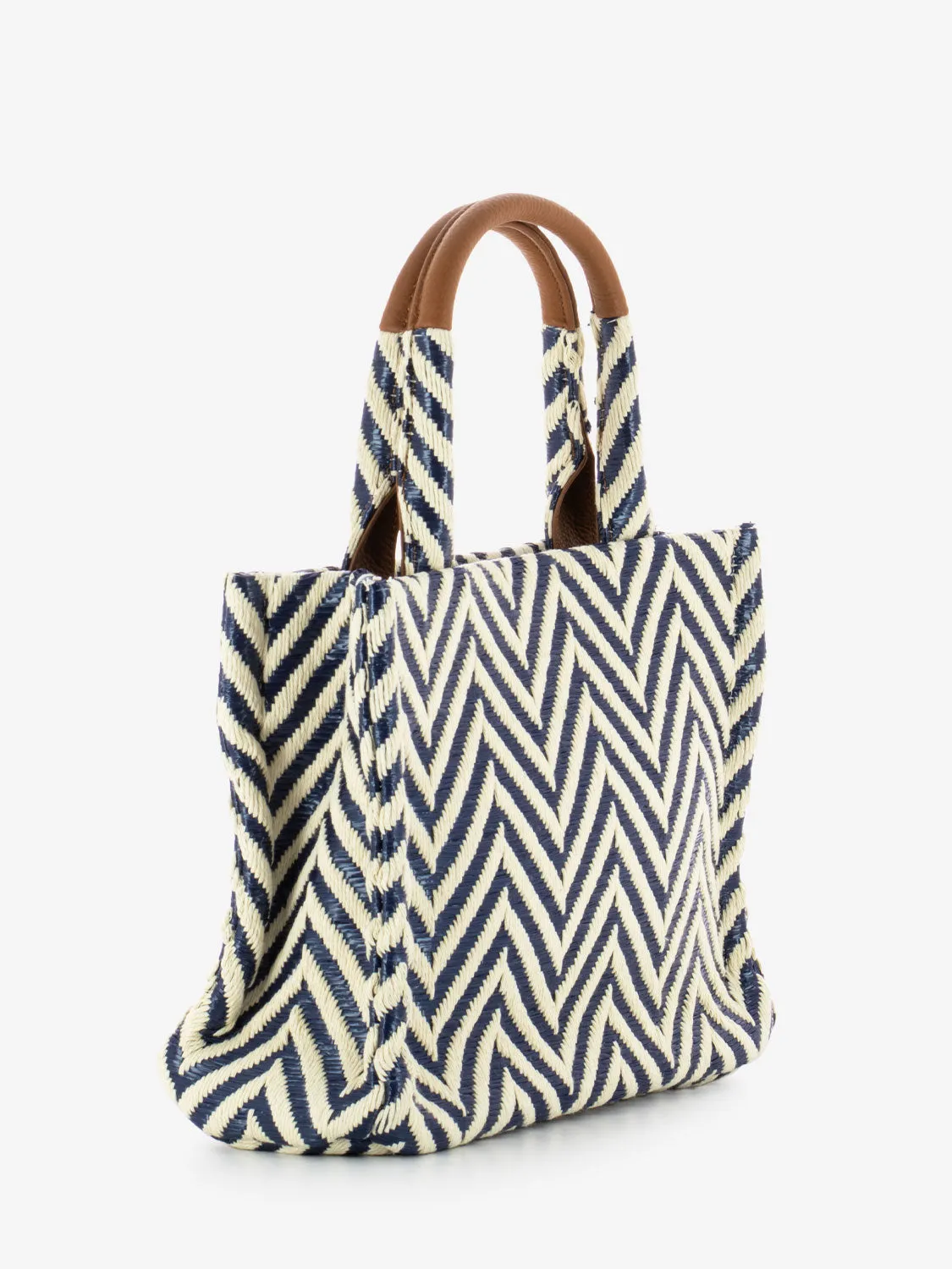 Shopper small London bianco / blu