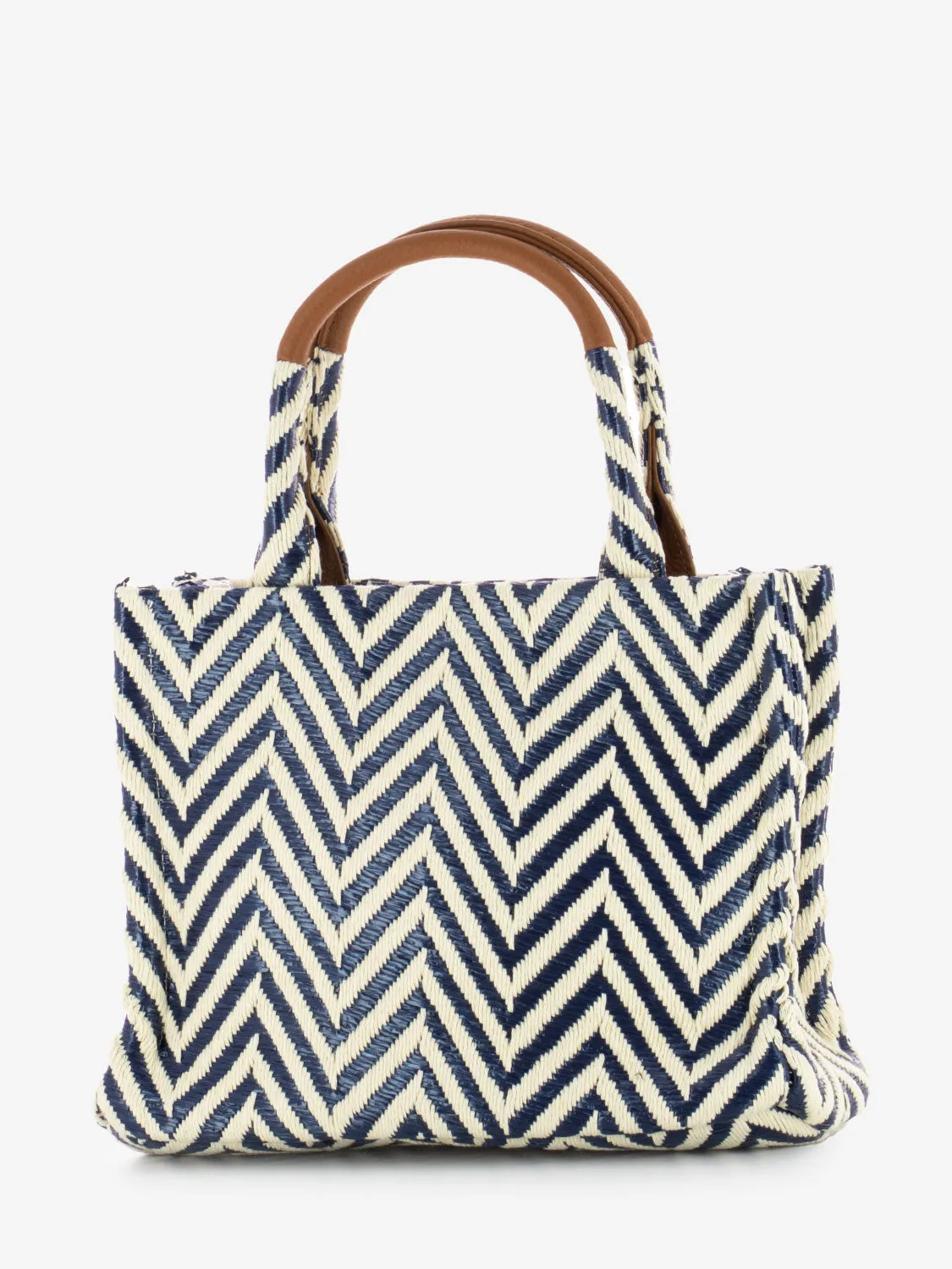 Shopper small London bianco / blu