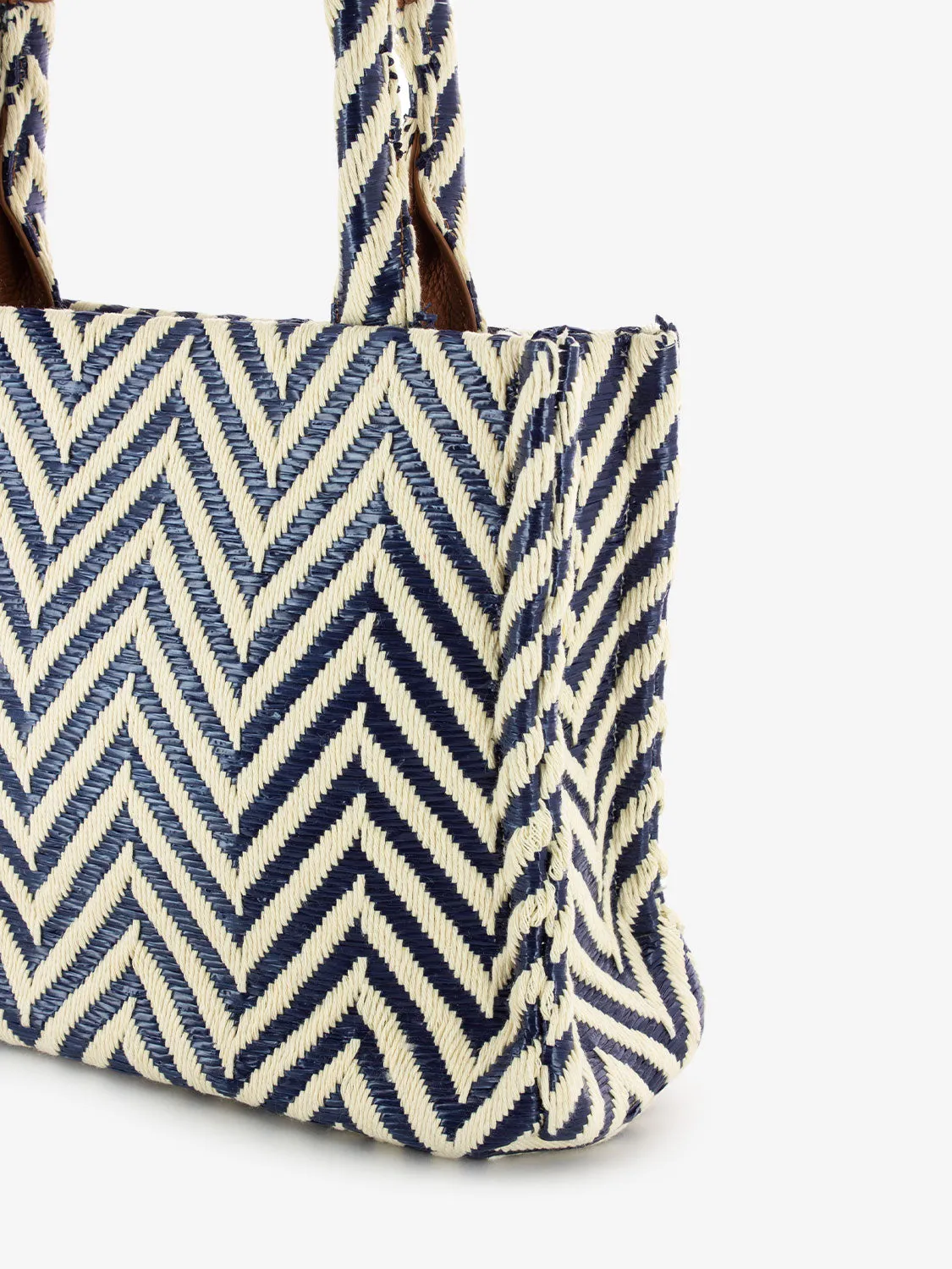Shopper small London bianco / blu
