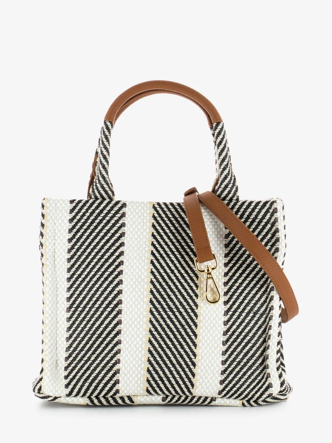 Shopper small Portofino beige / nero