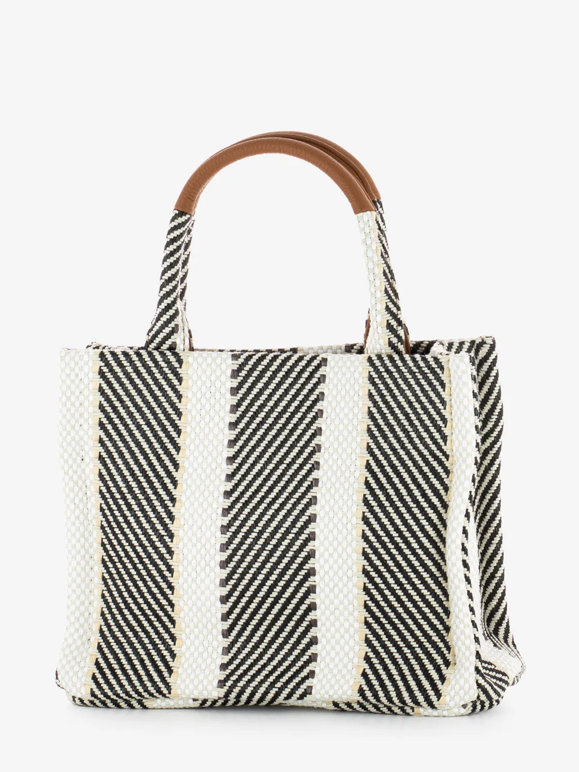 Shopper small Portofino beige / nero