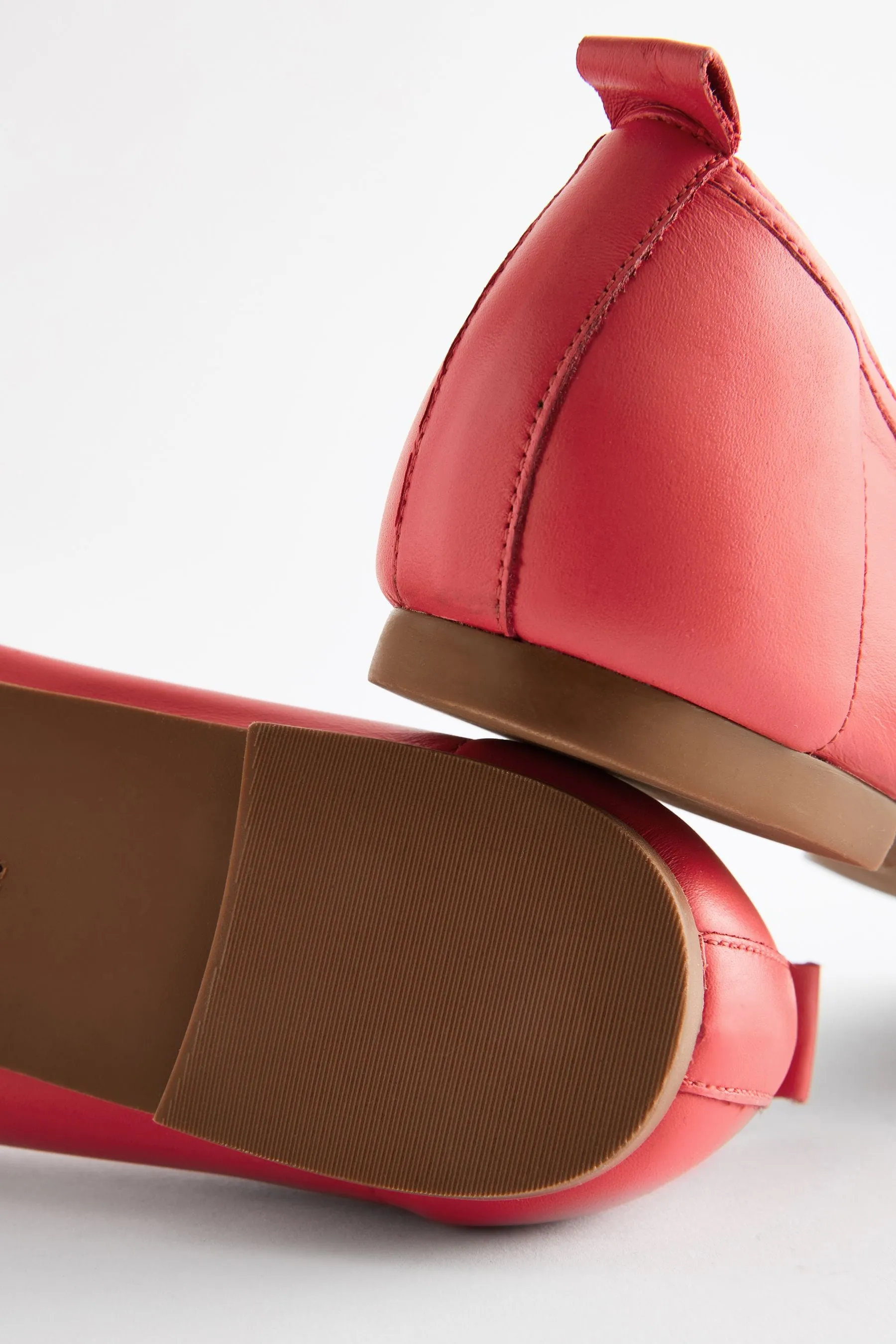 Signature - Ballerine in pelle con punta squadrata