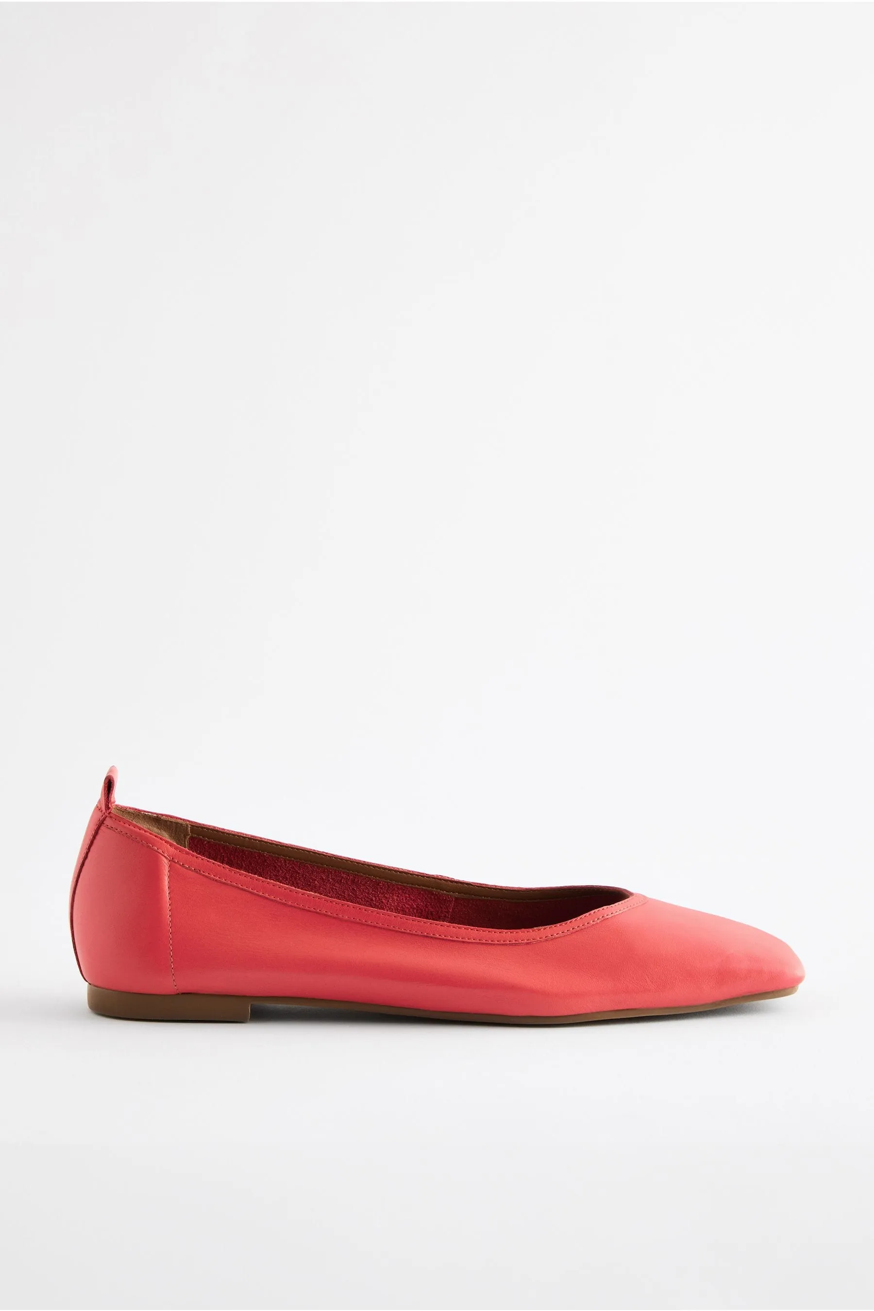 Signature - Ballerine in pelle con punta squadrata