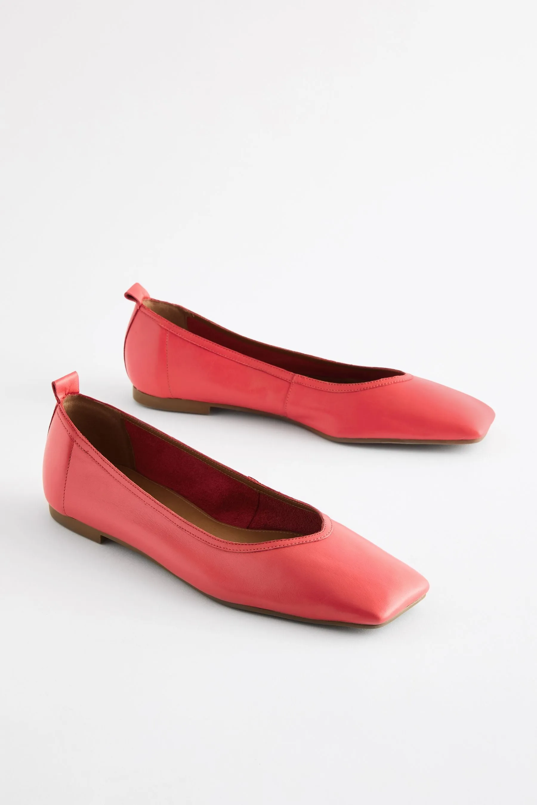 Signature - Ballerine in pelle con punta squadrata