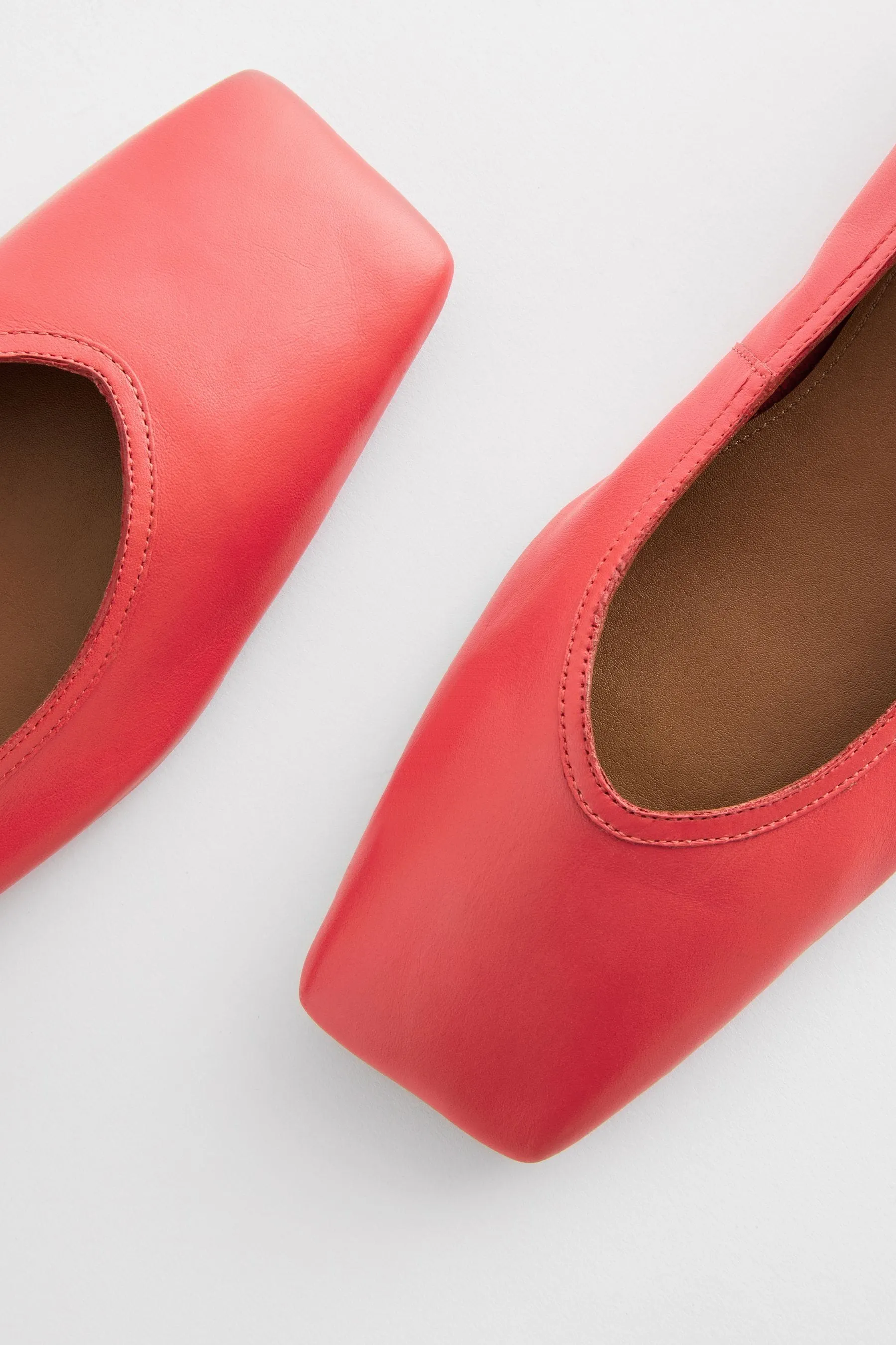 Signature - Ballerine in pelle con punta squadrata