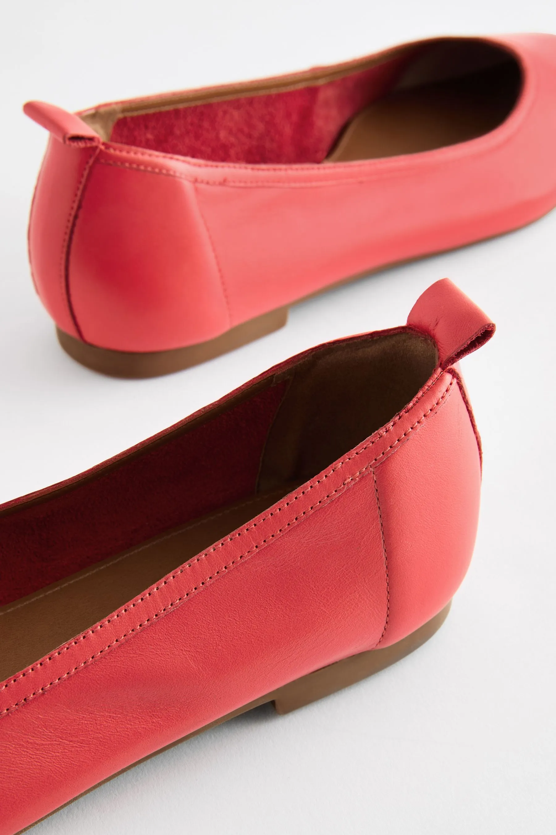 Signature - Ballerine in pelle con punta squadrata