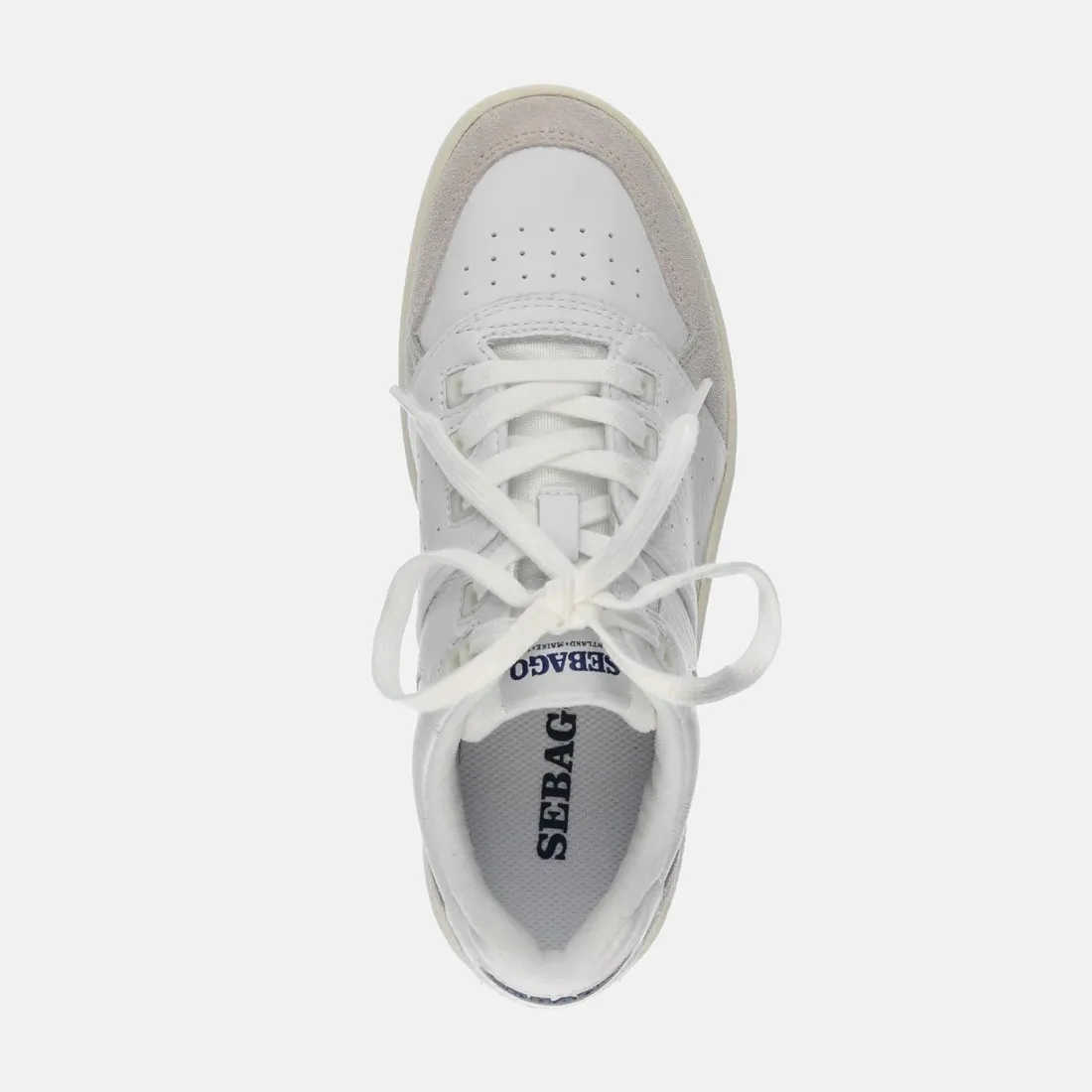 Sneaker da barca Sebago Hurricane bianca in pelle e suede
