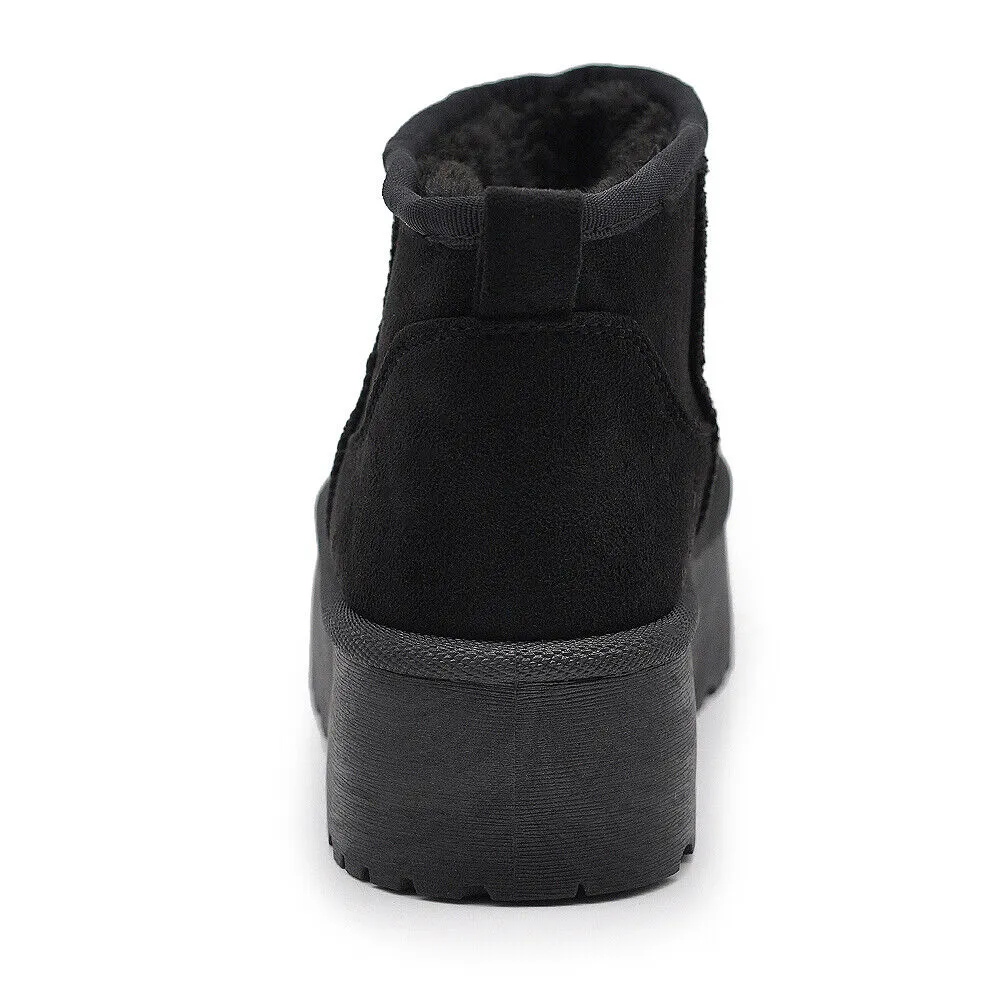Stivali Mammut Camoscio Pelosi Con Pelliccia Pelo da Donna Doposci Platform P309