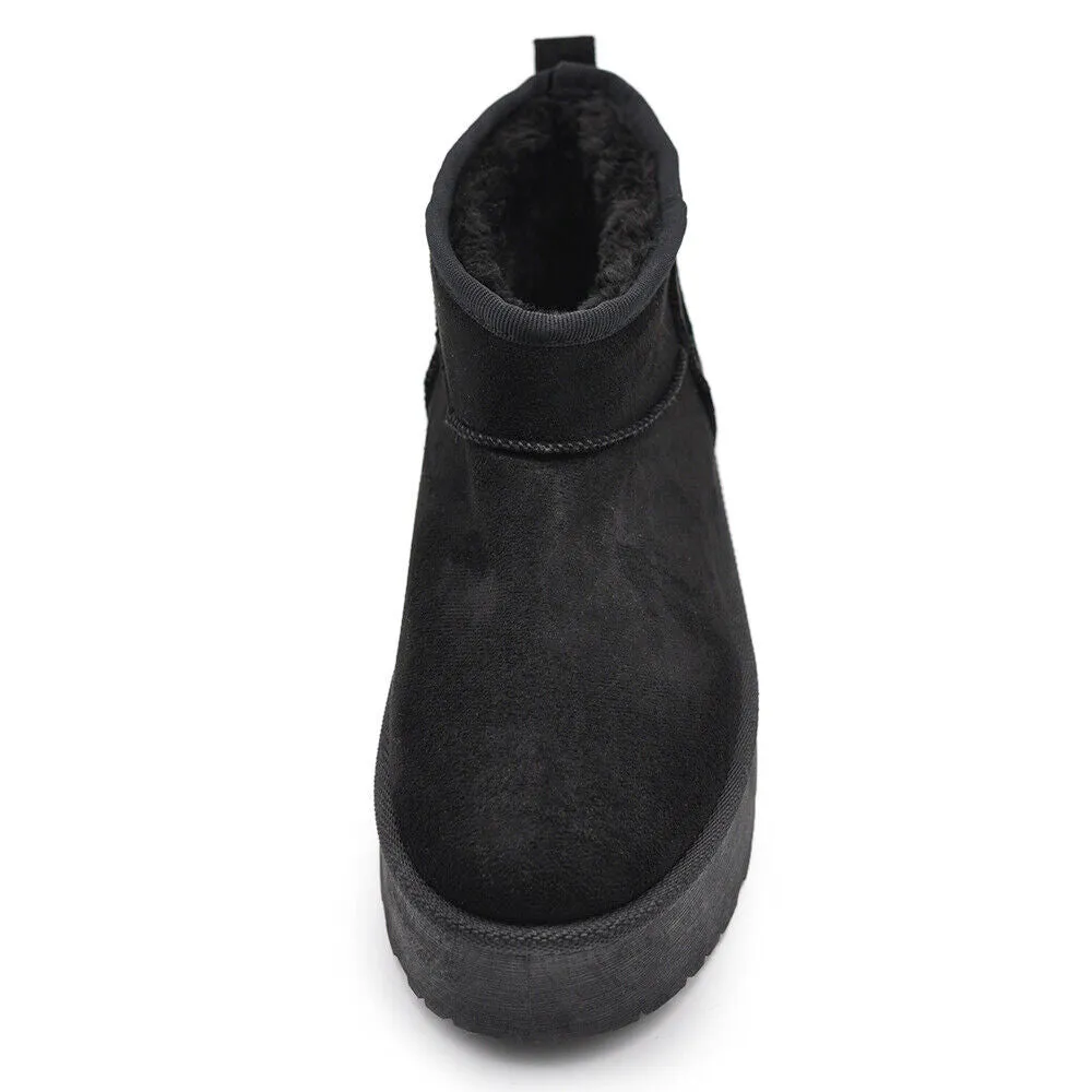 Stivali Mammut Camoscio Pelosi Con Pelliccia Pelo da Donna Doposci Platform P309