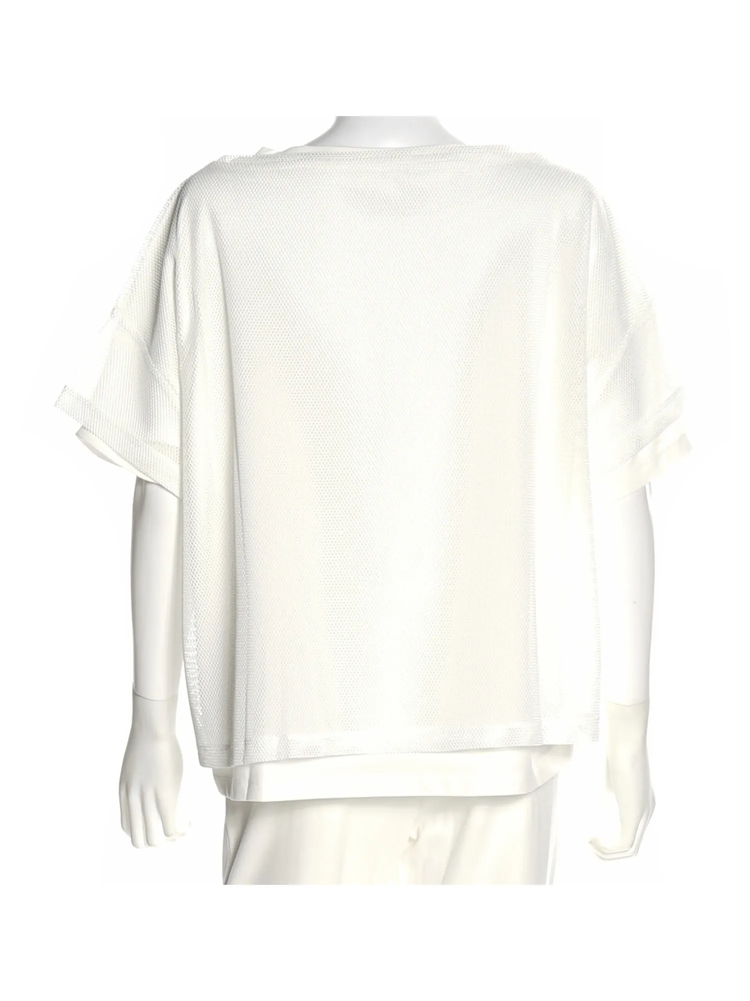 T-shirt a maniche corte a rete Liu Jo da donna avorio chiaro
