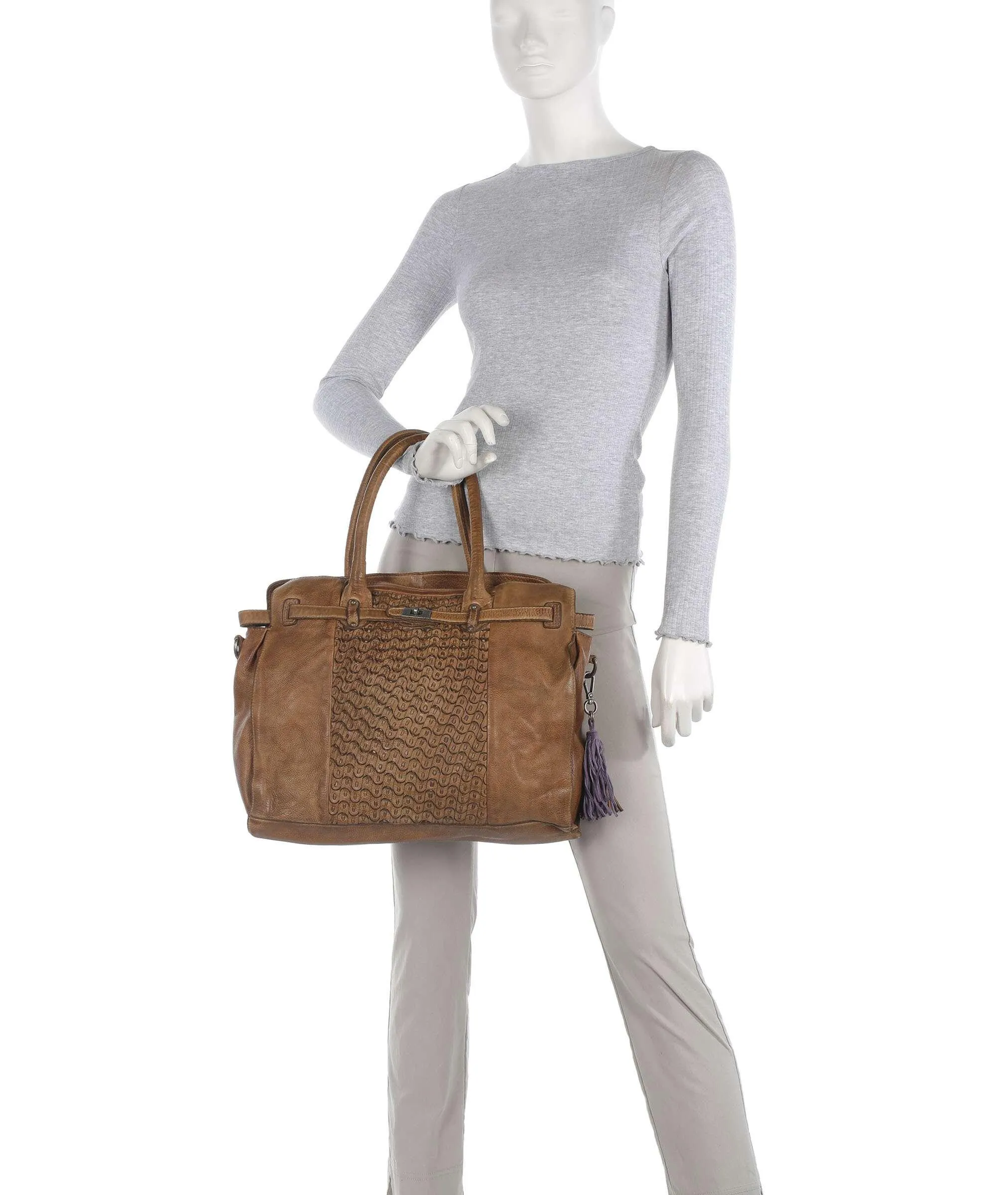  Taschendieb Wien Am Bauernmarkt 1 Borsa shopper pelle di vacchetta grana marrone  
