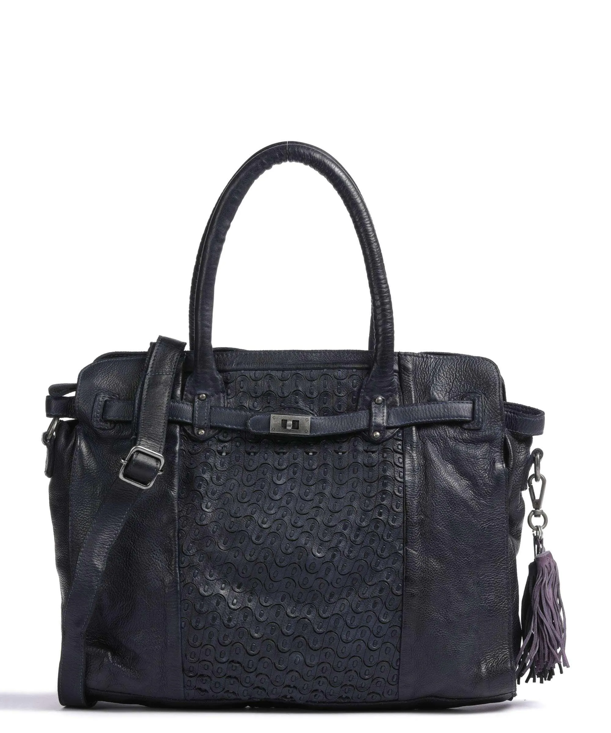  Taschendieb Wien Am Bauernmarkt 1 Borsa shopper pelle di vacchetta grana navy  