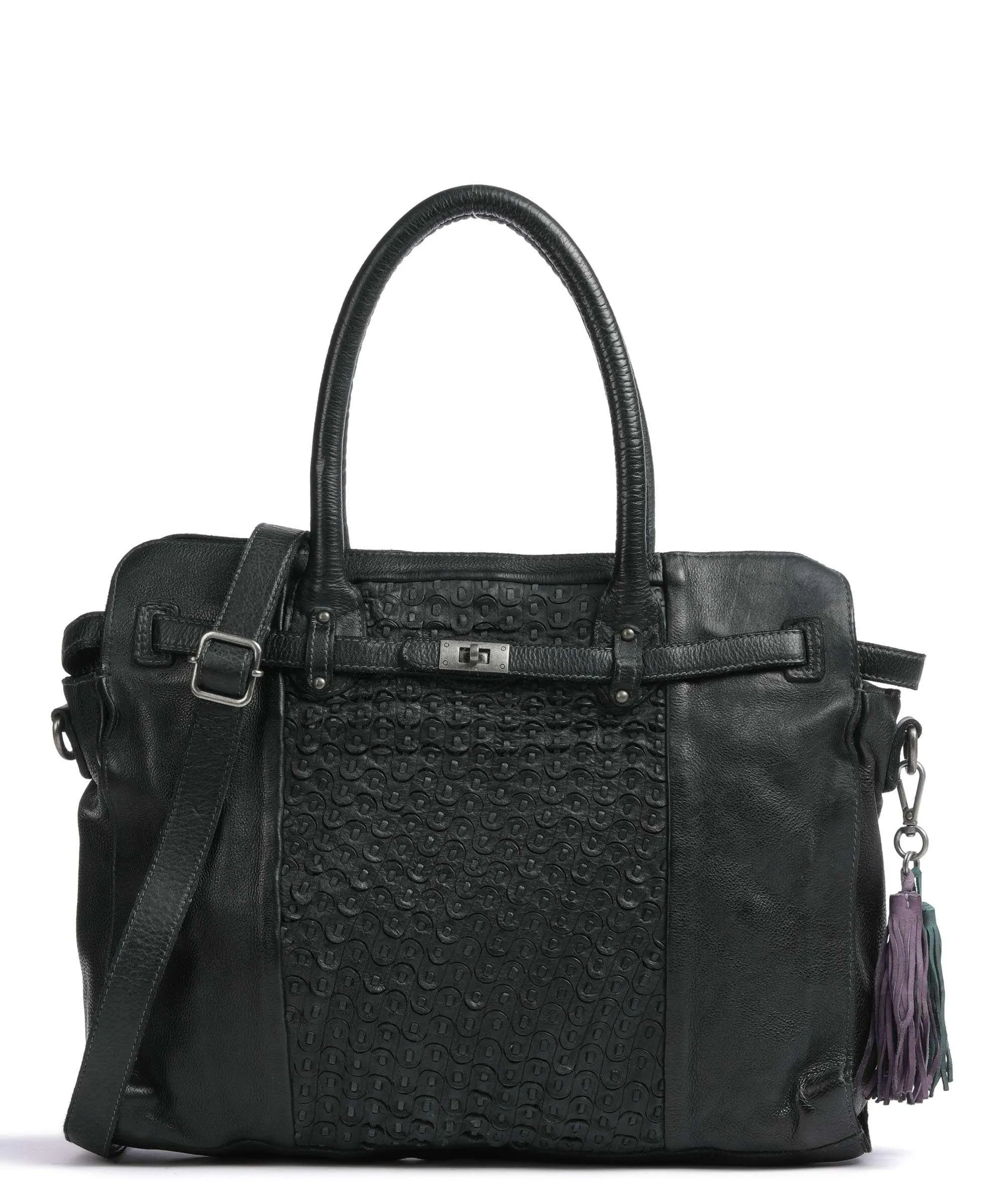  Taschendieb Wien Am Bauernmarkt 1 Borsa shopper pelle di vacchetta grana verde scuro  
