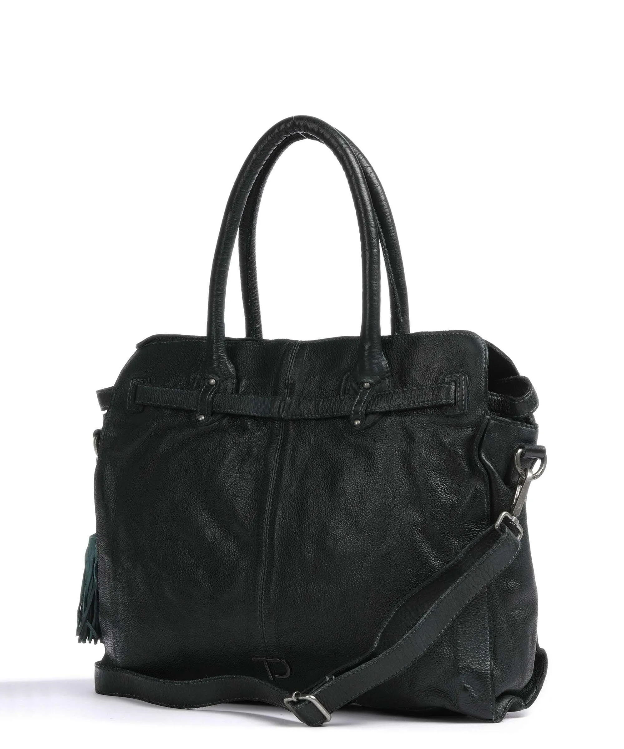  Taschendieb Wien Am Bauernmarkt 1 Borsa shopper pelle di vacchetta grana verde scuro  