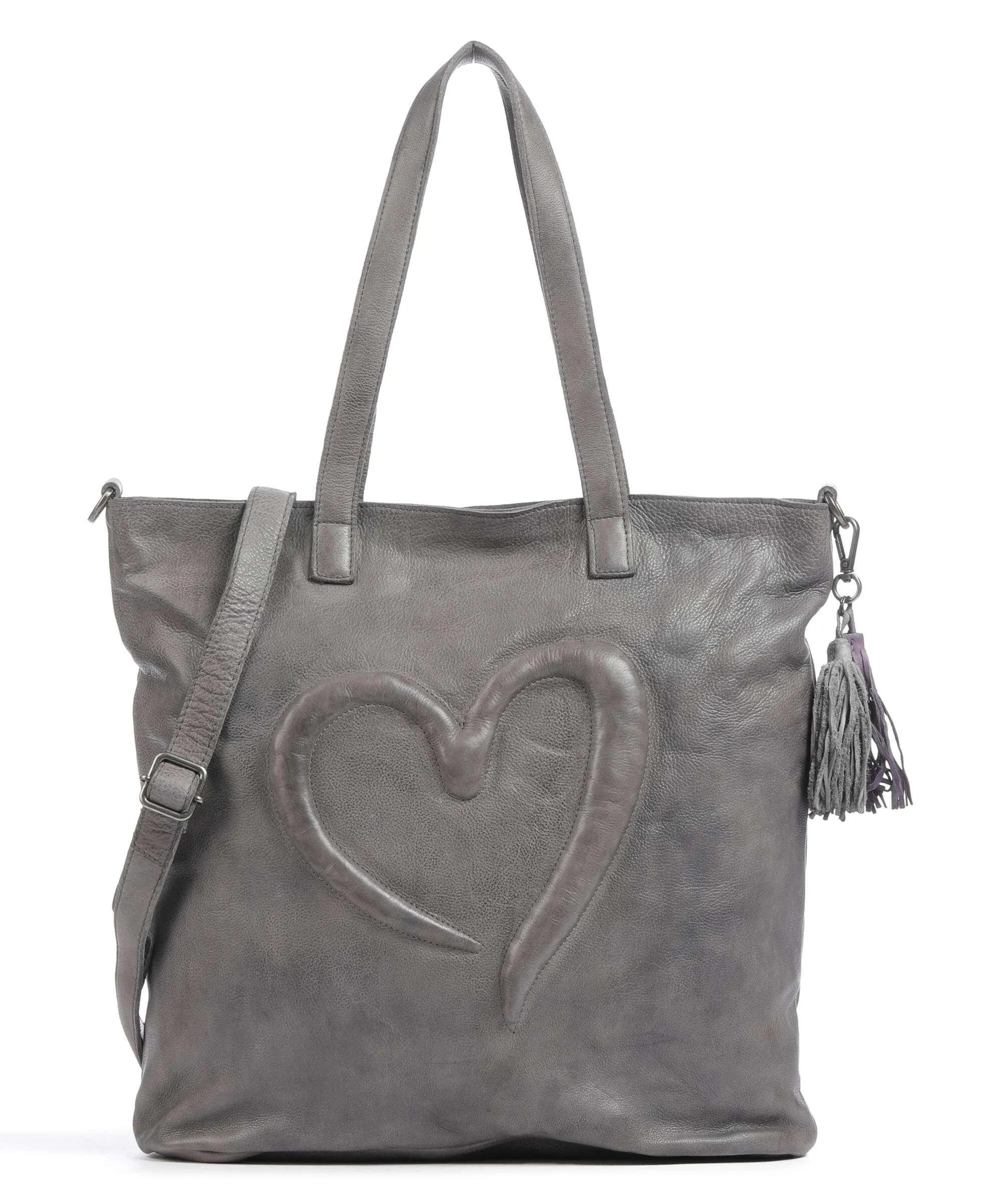  Taschendieb Wien Herzgasse 6 Borsa shopper pelle di vacchetta grana grigio  