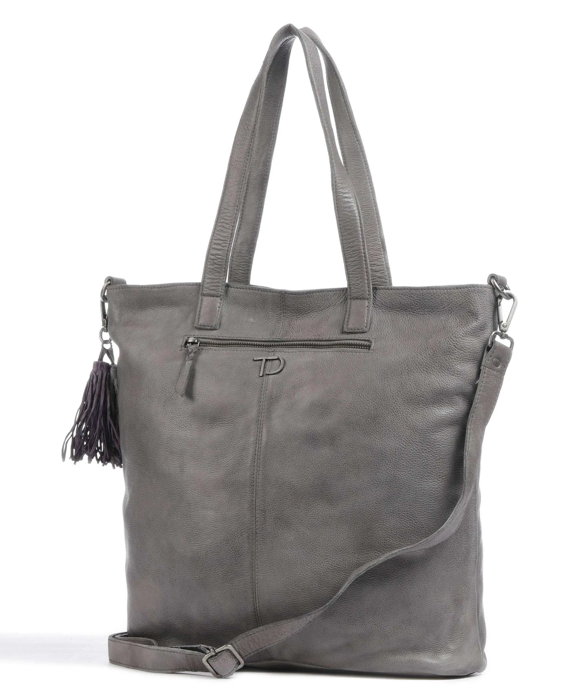  Taschendieb Wien Herzgasse 6 Borsa shopper pelle di vacchetta grana grigio  