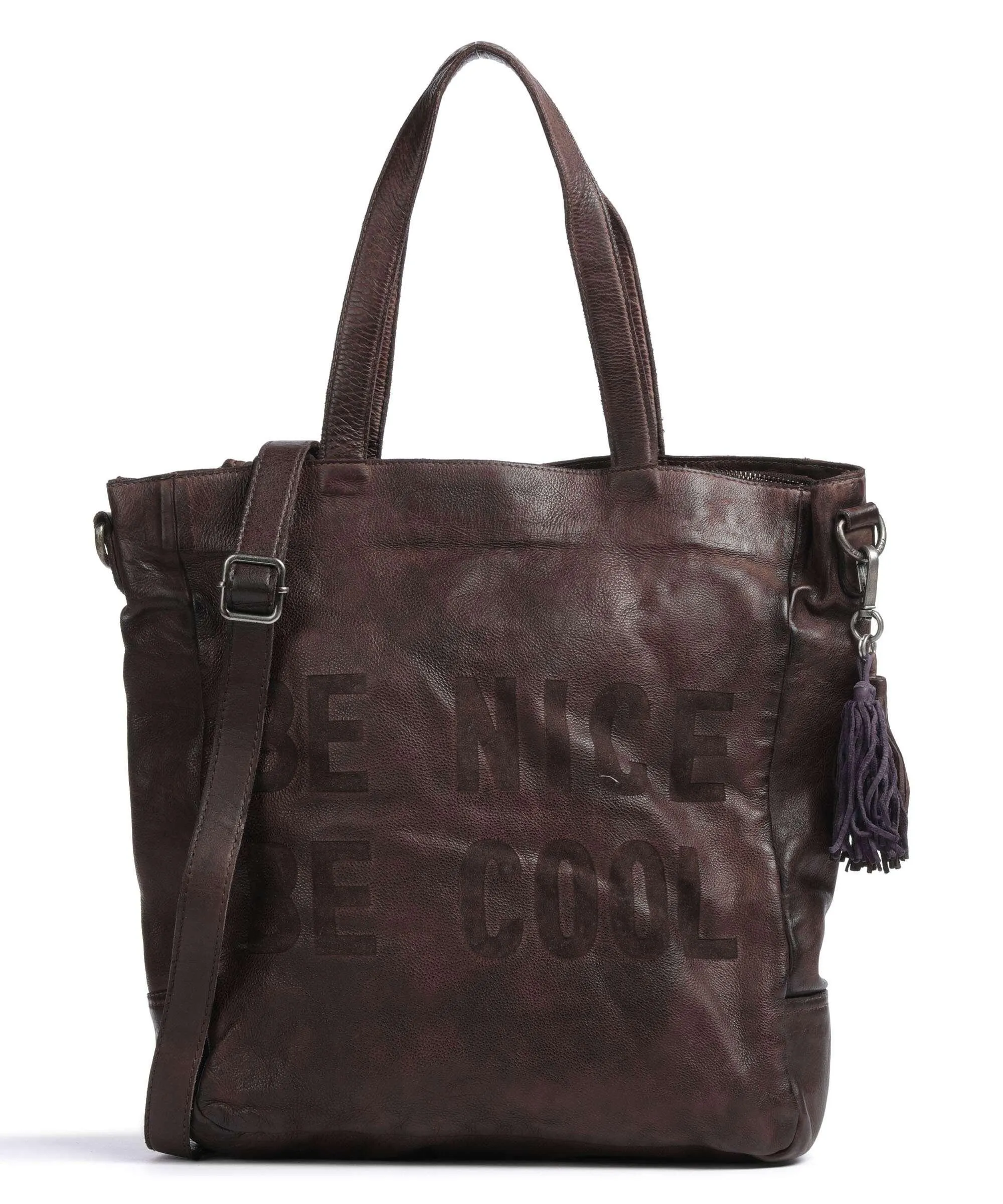  Taschendieb Wien Paniglgasse 1 Borsa shopper pelle di vacchetta grana cioccolato  