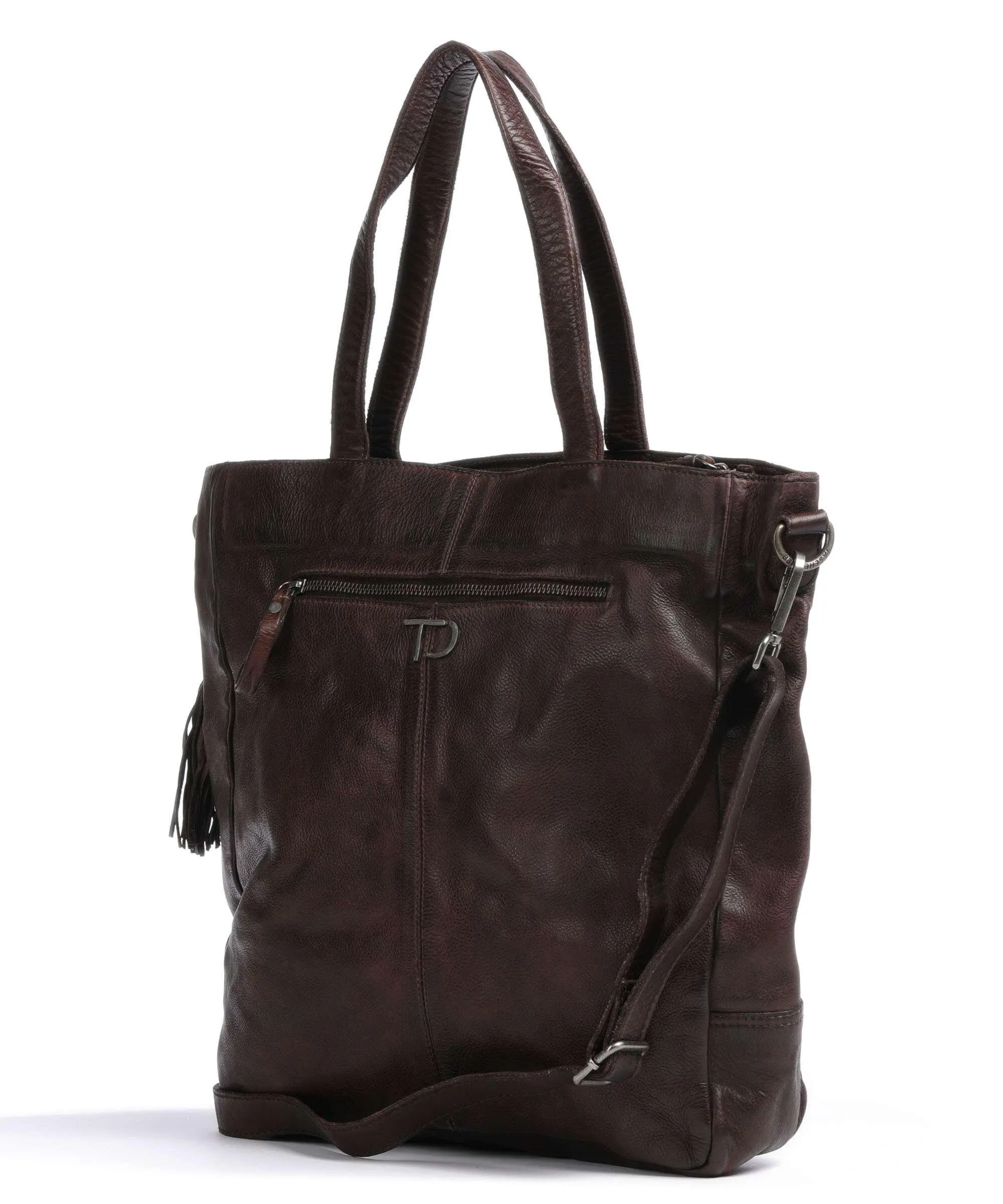  Taschendieb Wien Paniglgasse 1 Borsa shopper pelle di vacchetta grana cioccolato  