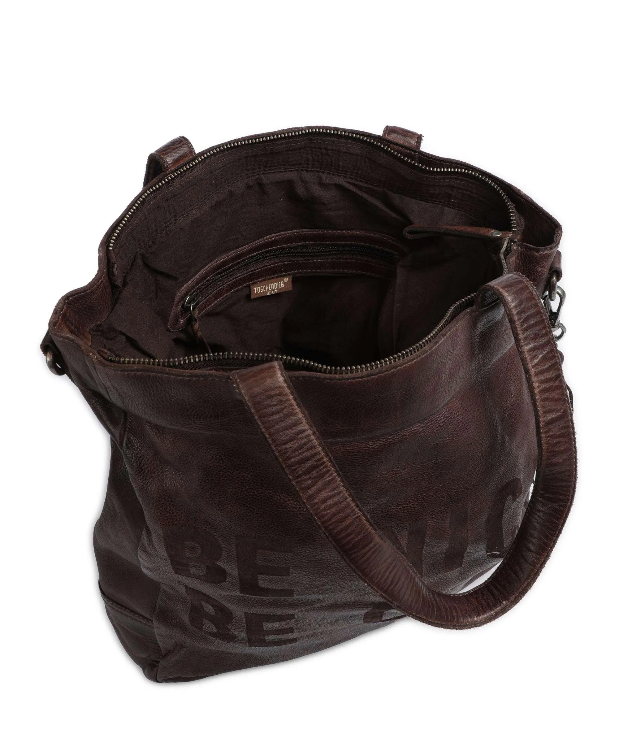  Taschendieb Wien Paniglgasse 1 Borsa shopper pelle di vacchetta grana cioccolato  