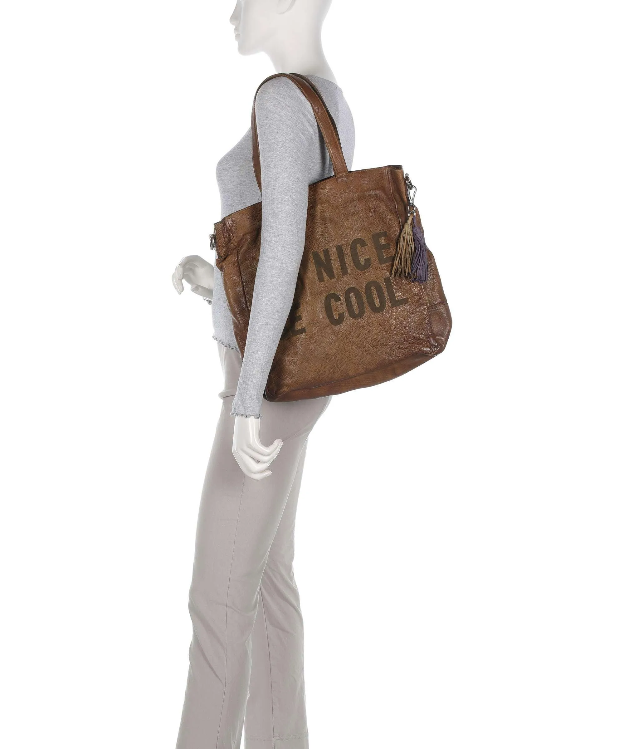  Taschendieb Wien Paniglgasse 1 Borsa shopper pelle di vacchetta grana marrone  