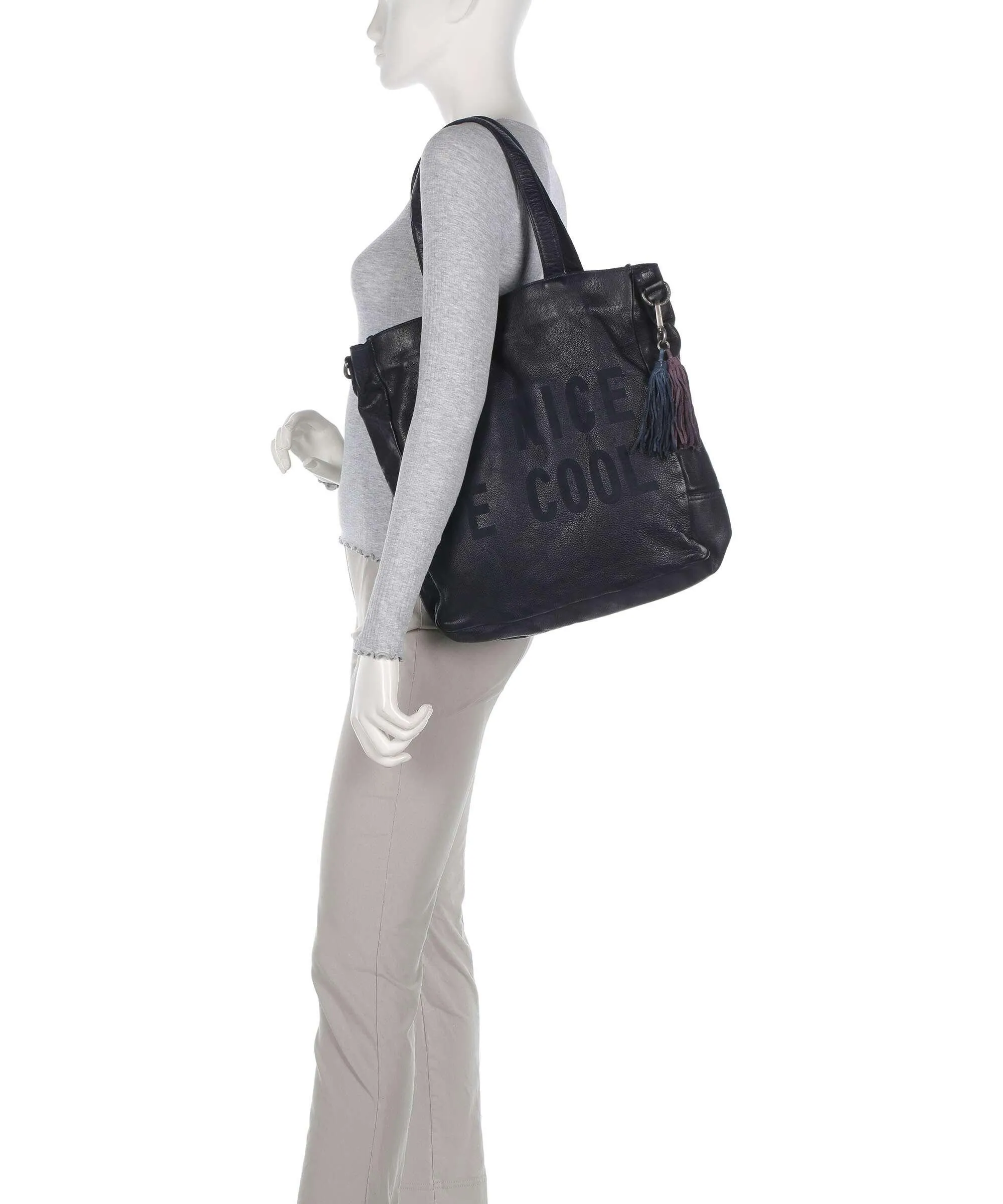  Taschendieb Wien Paniglgasse 1 Borsa shopper pelle di vacchetta grana navy  