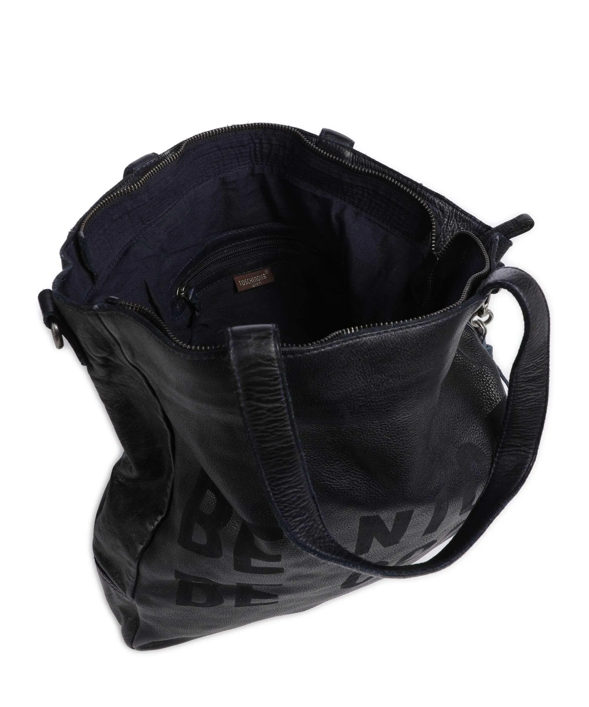  Taschendieb Wien Paniglgasse 1 Borsa shopper pelle di vacchetta grana navy  