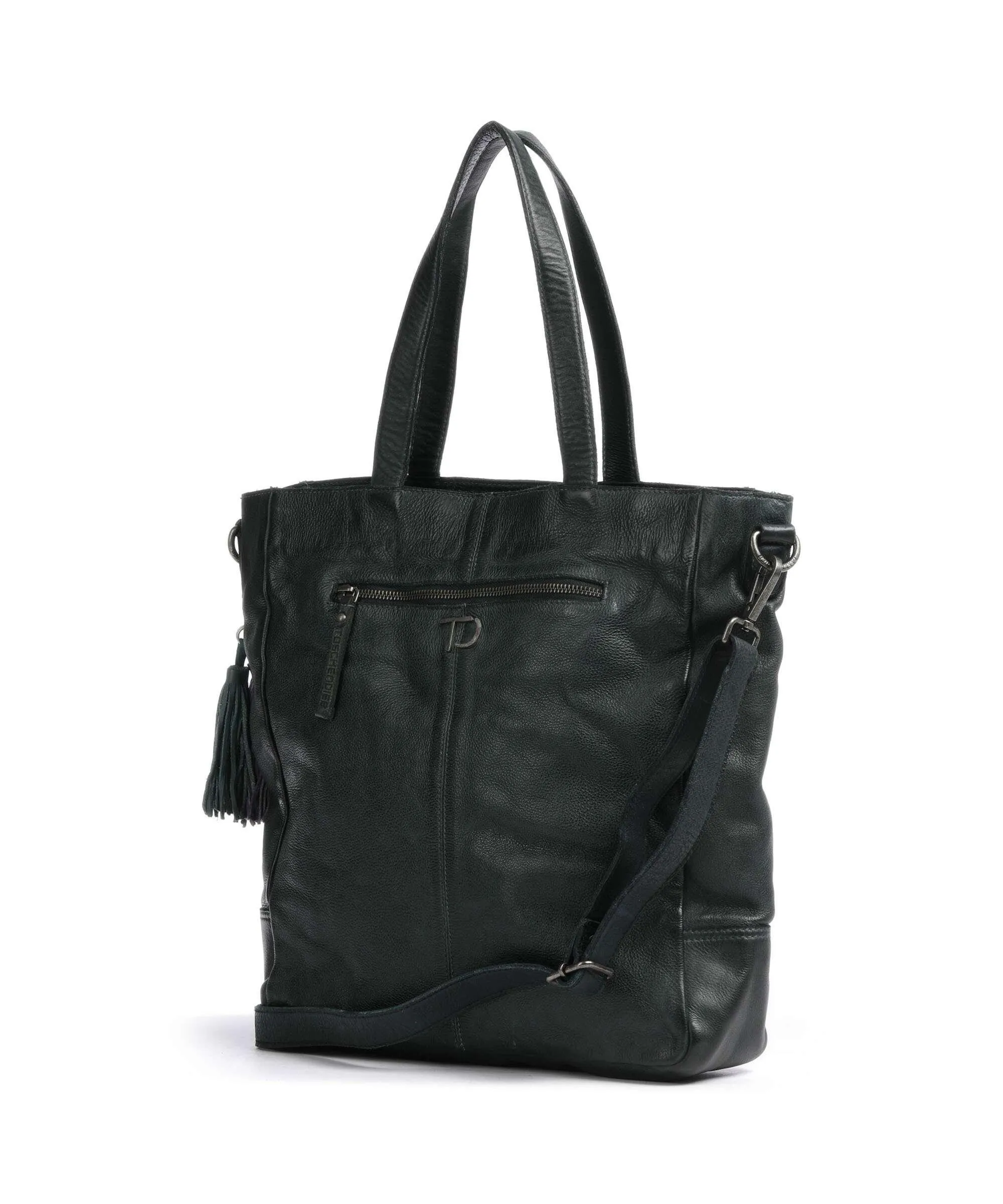  Taschendieb Wien Paniglgasse 1 Borsa shopper pelle di vacchetta grana verde scuro  